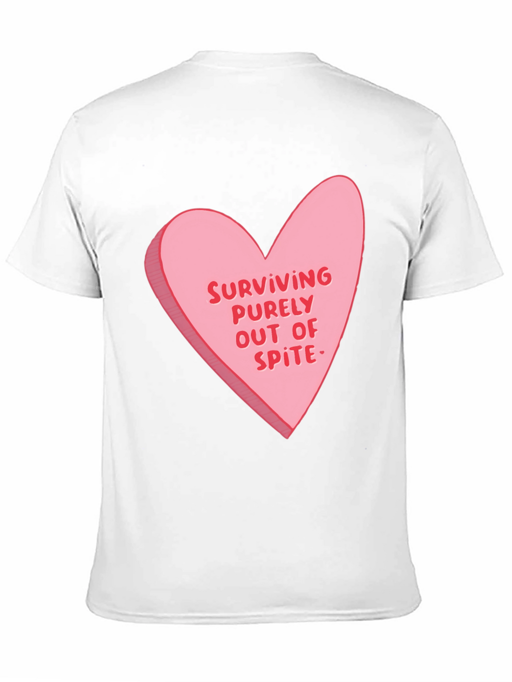 Surviving Out of Spite Valentines Day Heart Graphic Tee