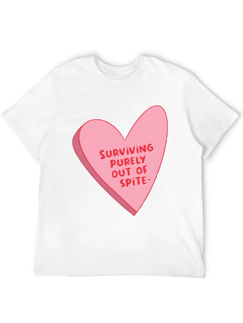 Surviving Out of Spite Valentines Day Heart Graphic Tee