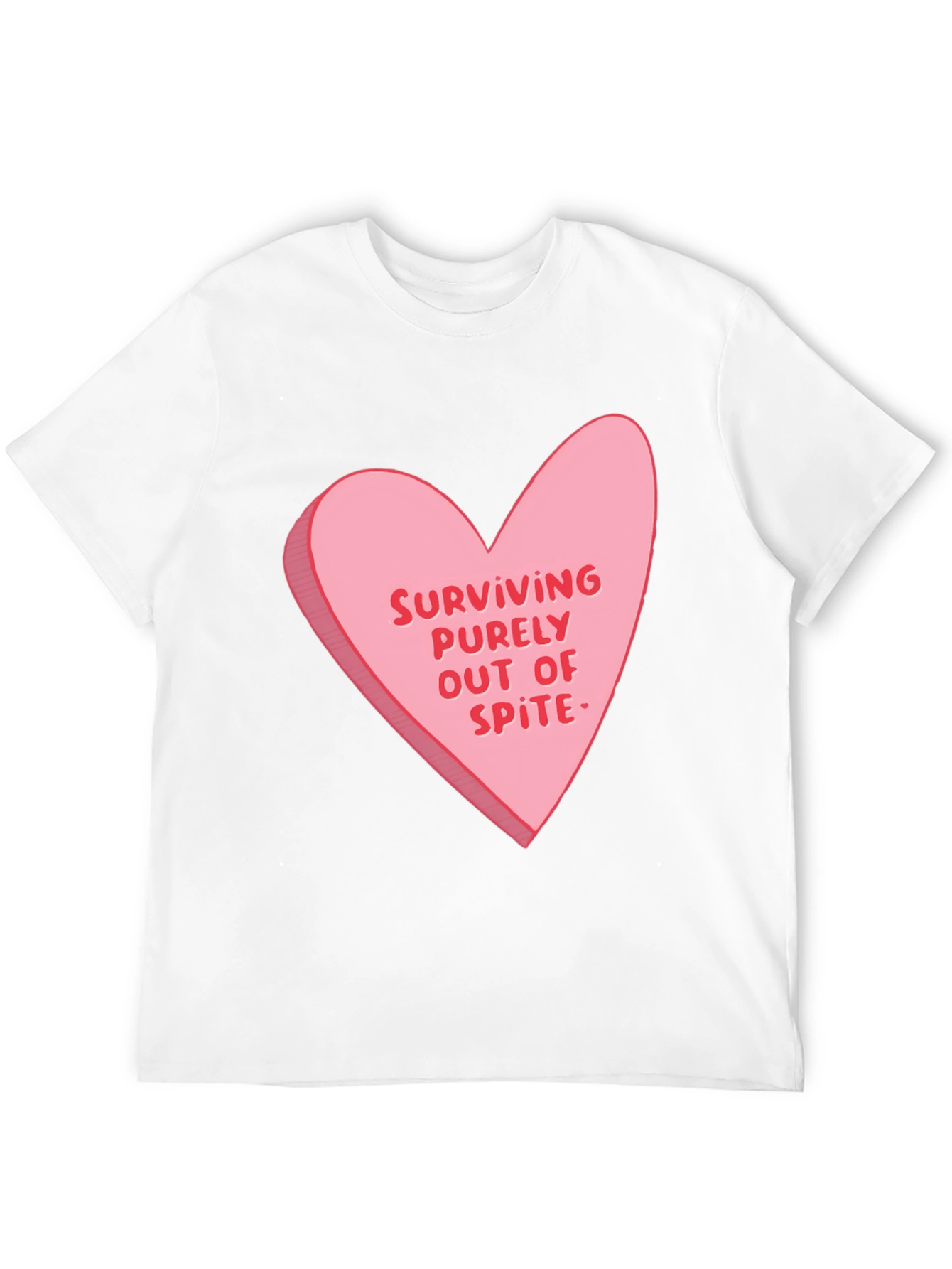 Surviving Out of Spite Valentines Day Heart Graphic Tee