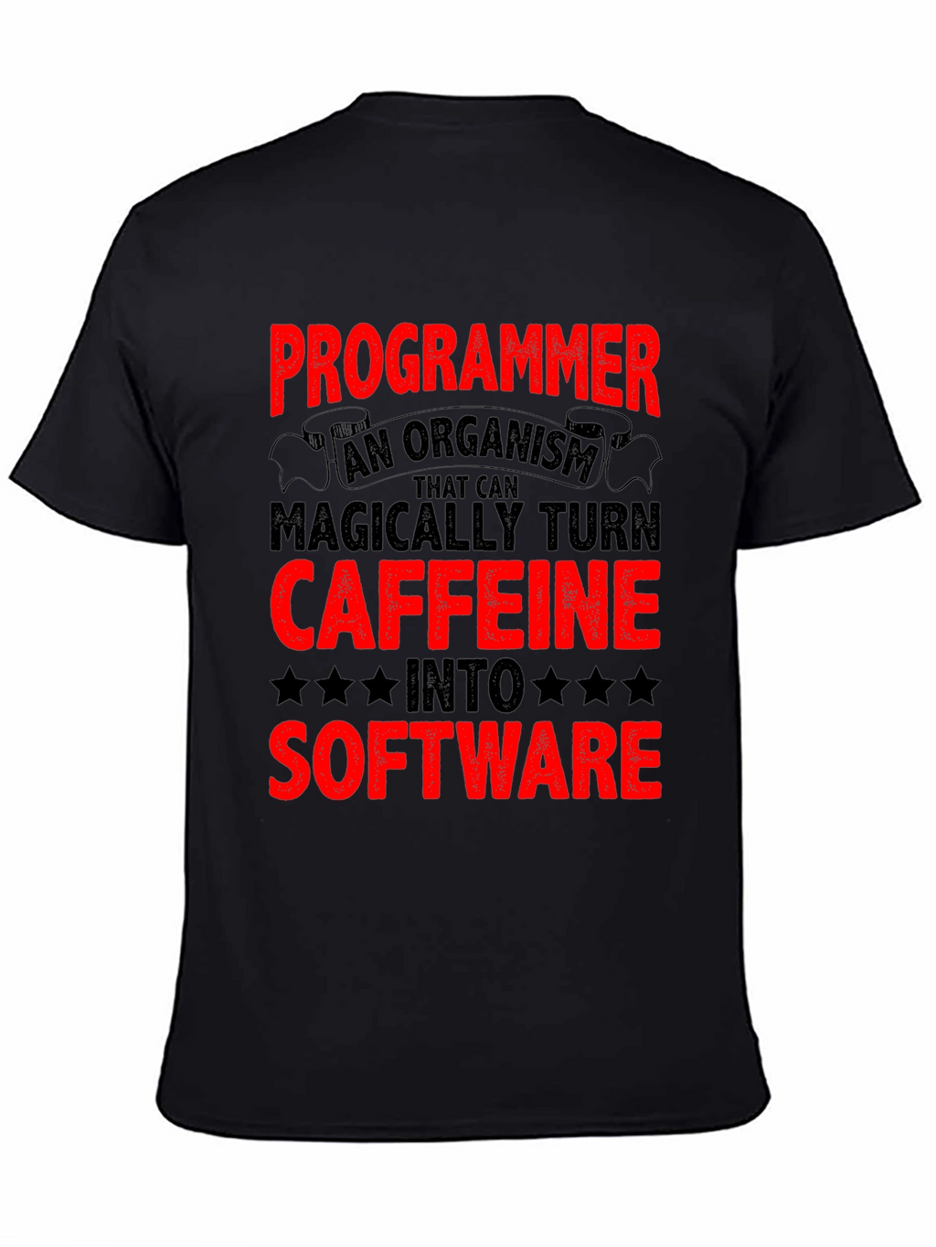 Programmer Caffeine to Software Black T-Shirt