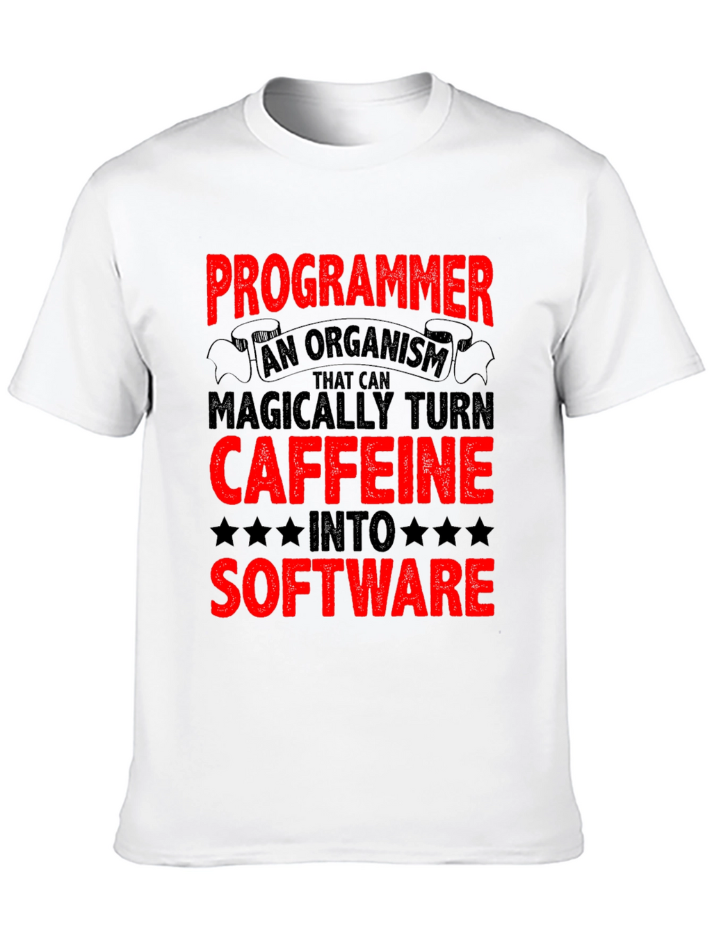 Programmer Caffeine to Software Black T-Shirt