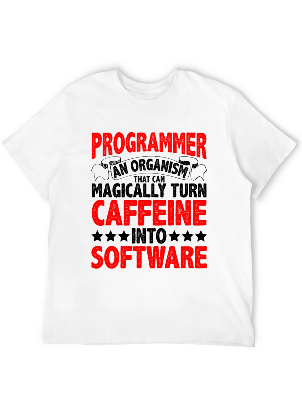 Programmer Caffeine to Software Black T-Shirt