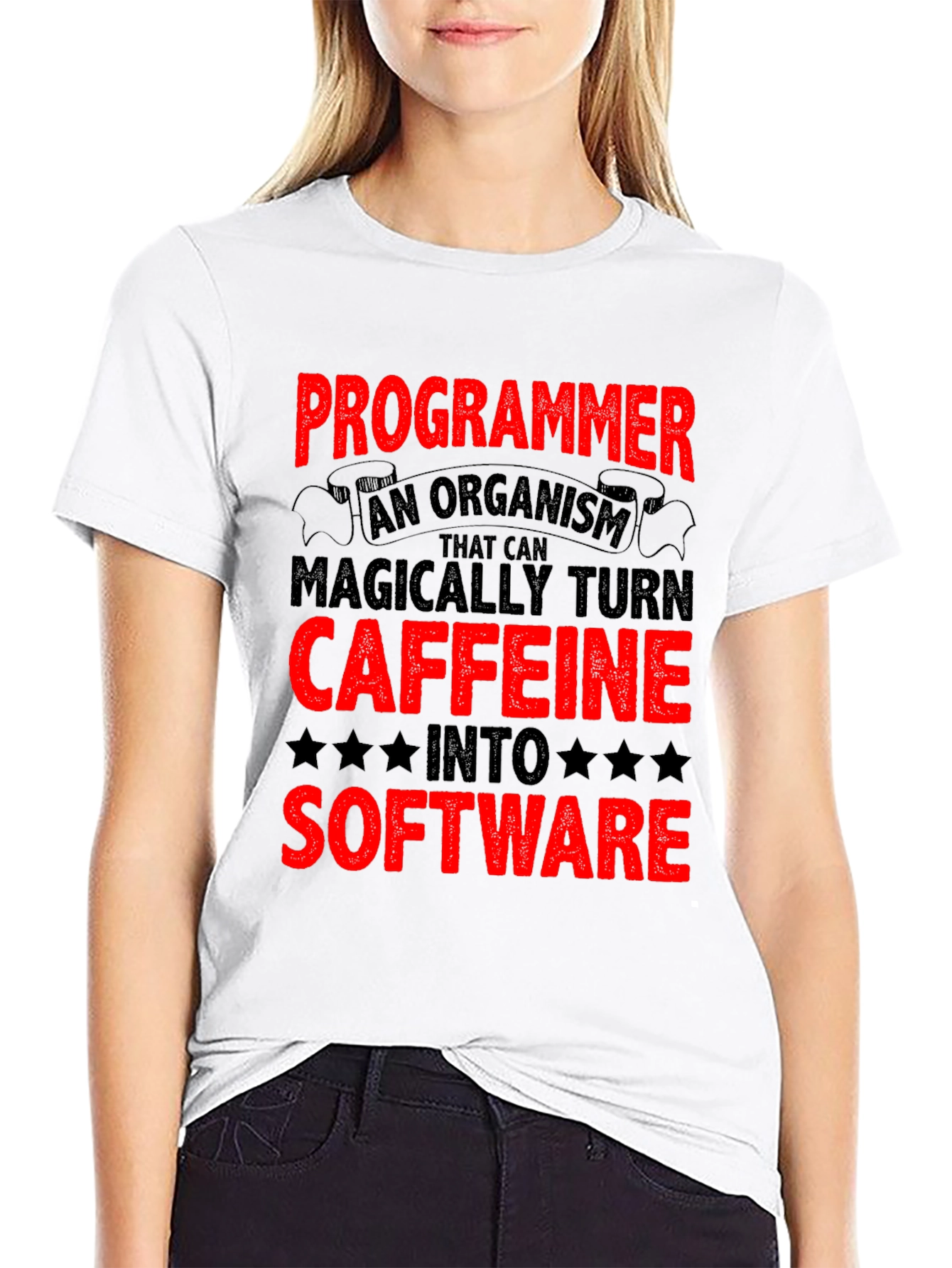 Programmer Caffeine to Software Black T-Shirt