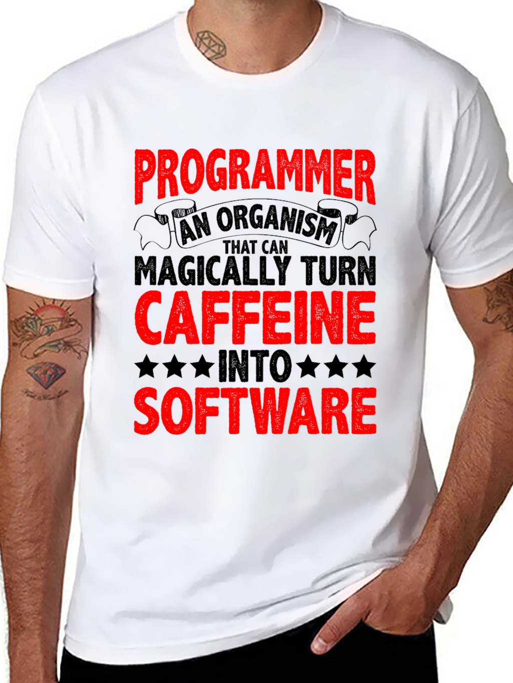 Programmer Caffeine to Software Black T-Shirt