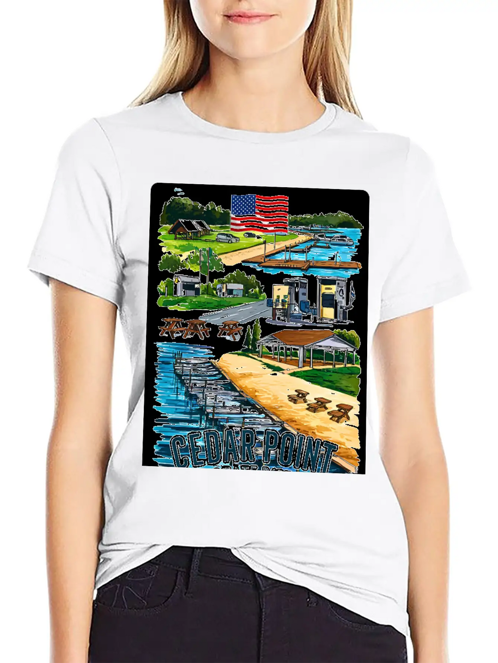 Cedar Point State Park Ny Is A Park USA V1 Casual Graphic T-Shirt – Simple And Comfortable Daily Wear