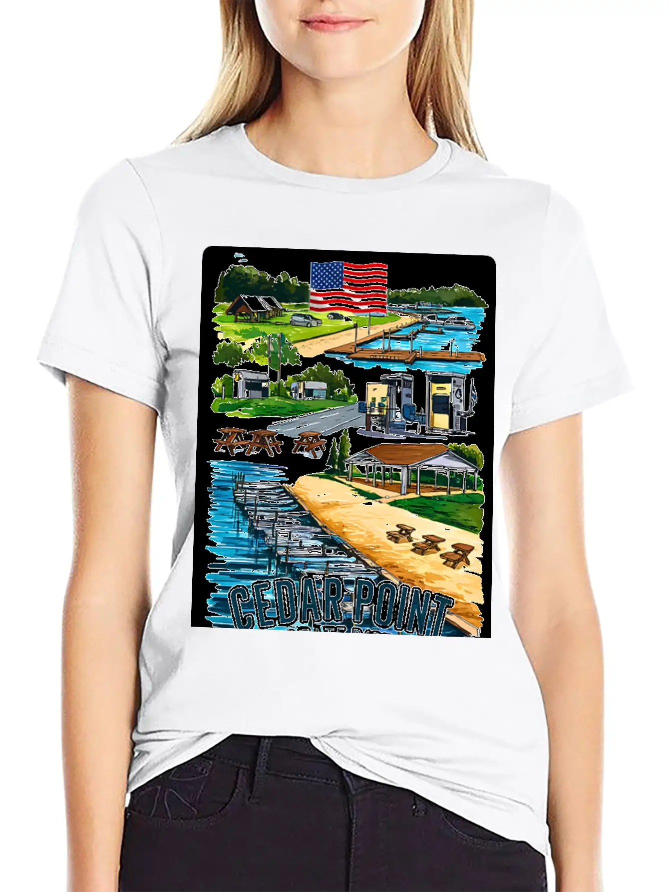 Cedar Point State Park Ny Is A Park USA V1 Casual Graphic T-Shirt – Simple And Comfortable Daily Wear