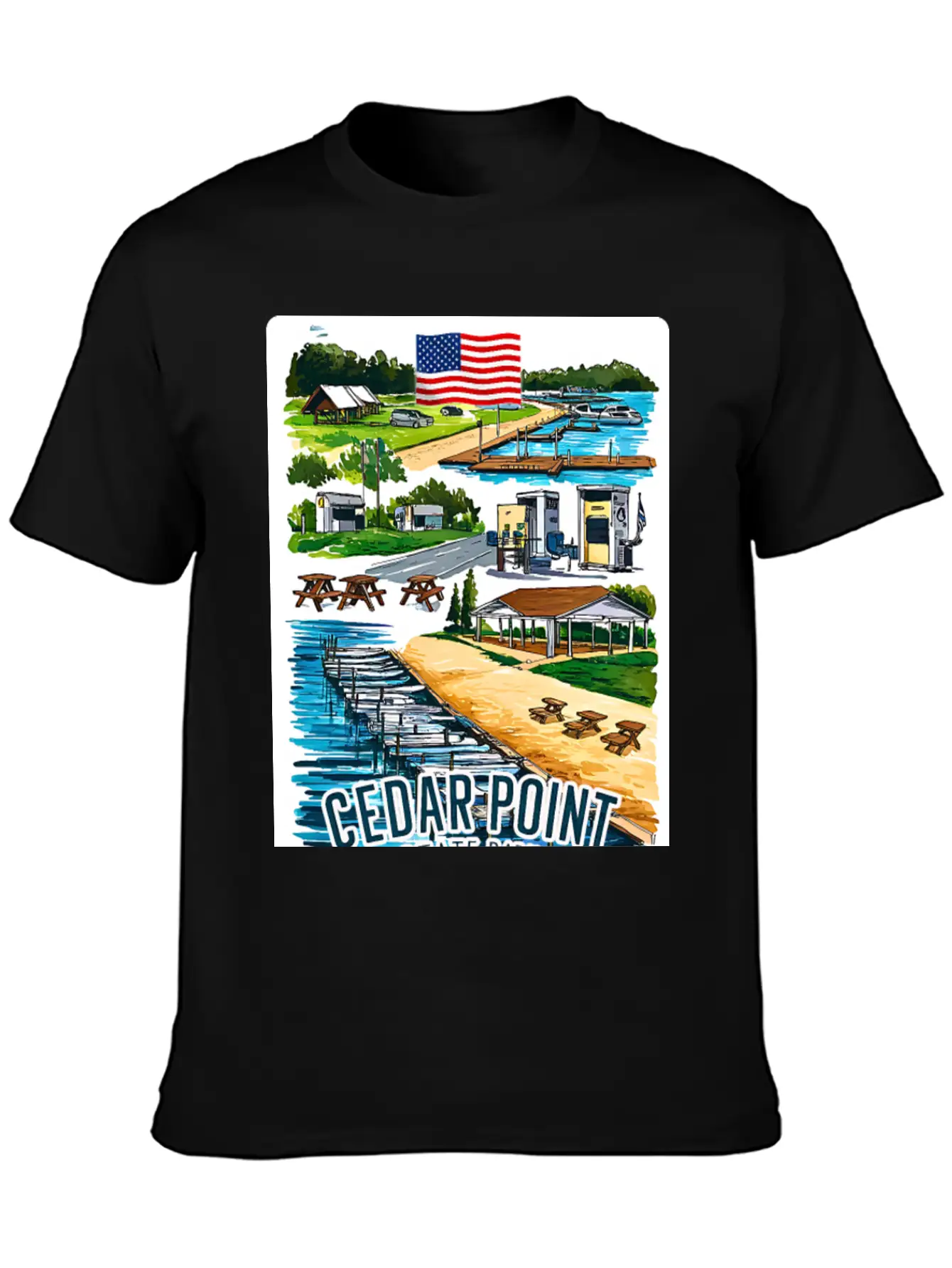 Cedar Point State Park Ny Is A Park USA V1 Casual Graphic T-Shirt – Simple And Comfortable Daily Wear