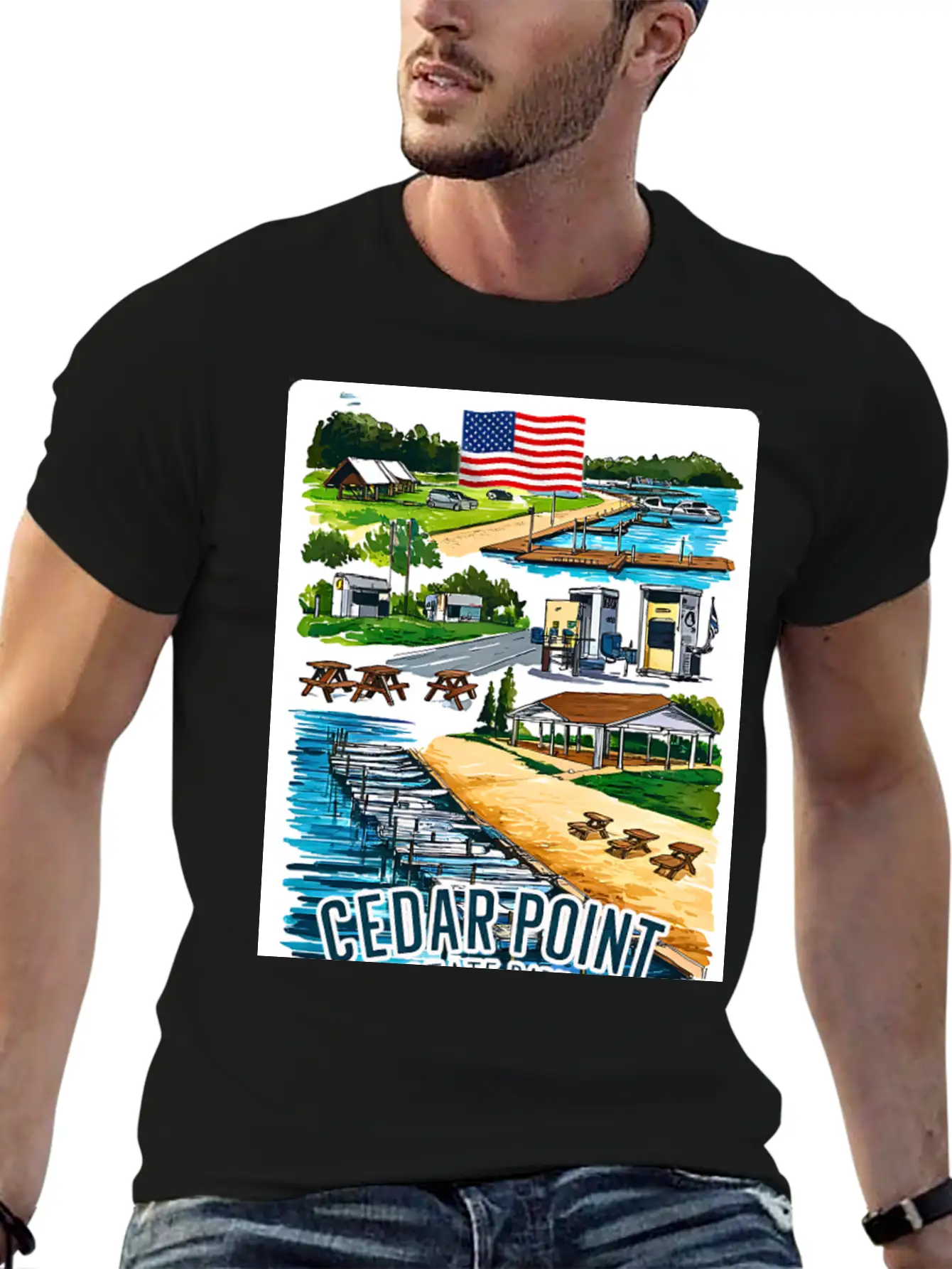 Cedar Point State Park Ny Is A Park USA V1 Casual Graphic T-Shirt – Simple And Comfortable Daily Wear