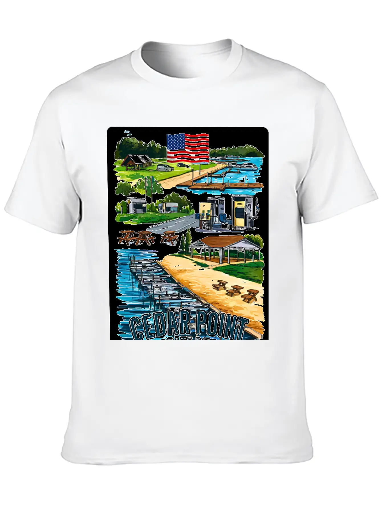 Cedar Point State Park Ny Is A Park USA V1 Casual Graphic T-Shirt – Simple And Comfortable Daily Wear