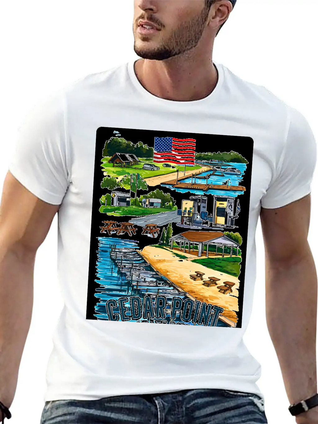Cedar Point State Park Ny Is A Park USA V1 Casual Graphic T-Shirt – Simple And Comfortable Daily Wear