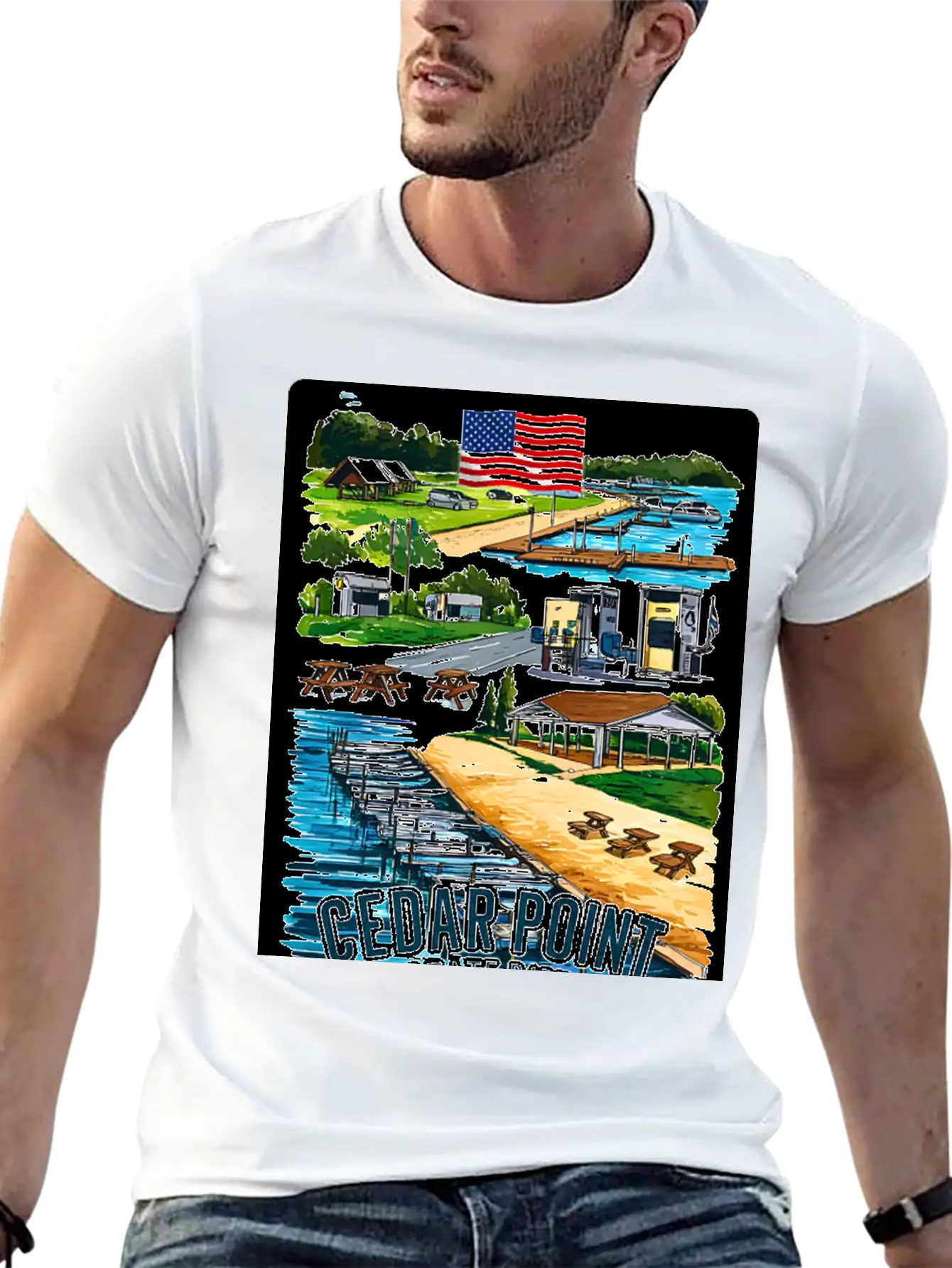 Cedar Point State Park Ny Is A Park USA V1 Casual Graphic T-Shirt – Simple And Comfortable Daily Wear
