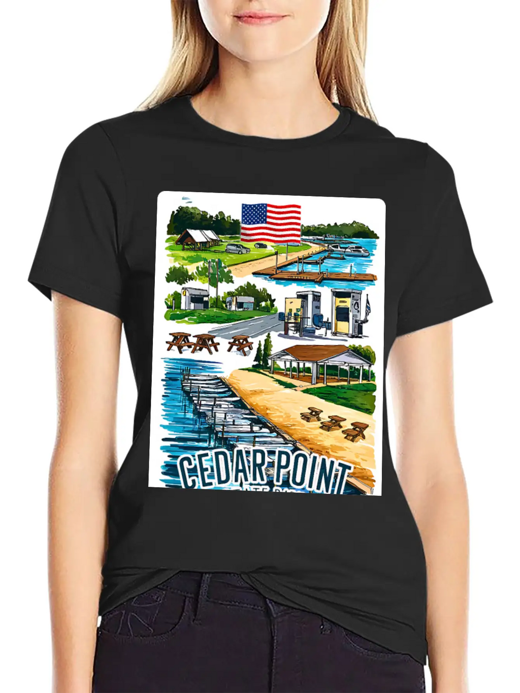 Cedar Point State Park Ny Is A Park USA V1 Casual Graphic T-Shirt – Simple And Comfortable Daily Wear