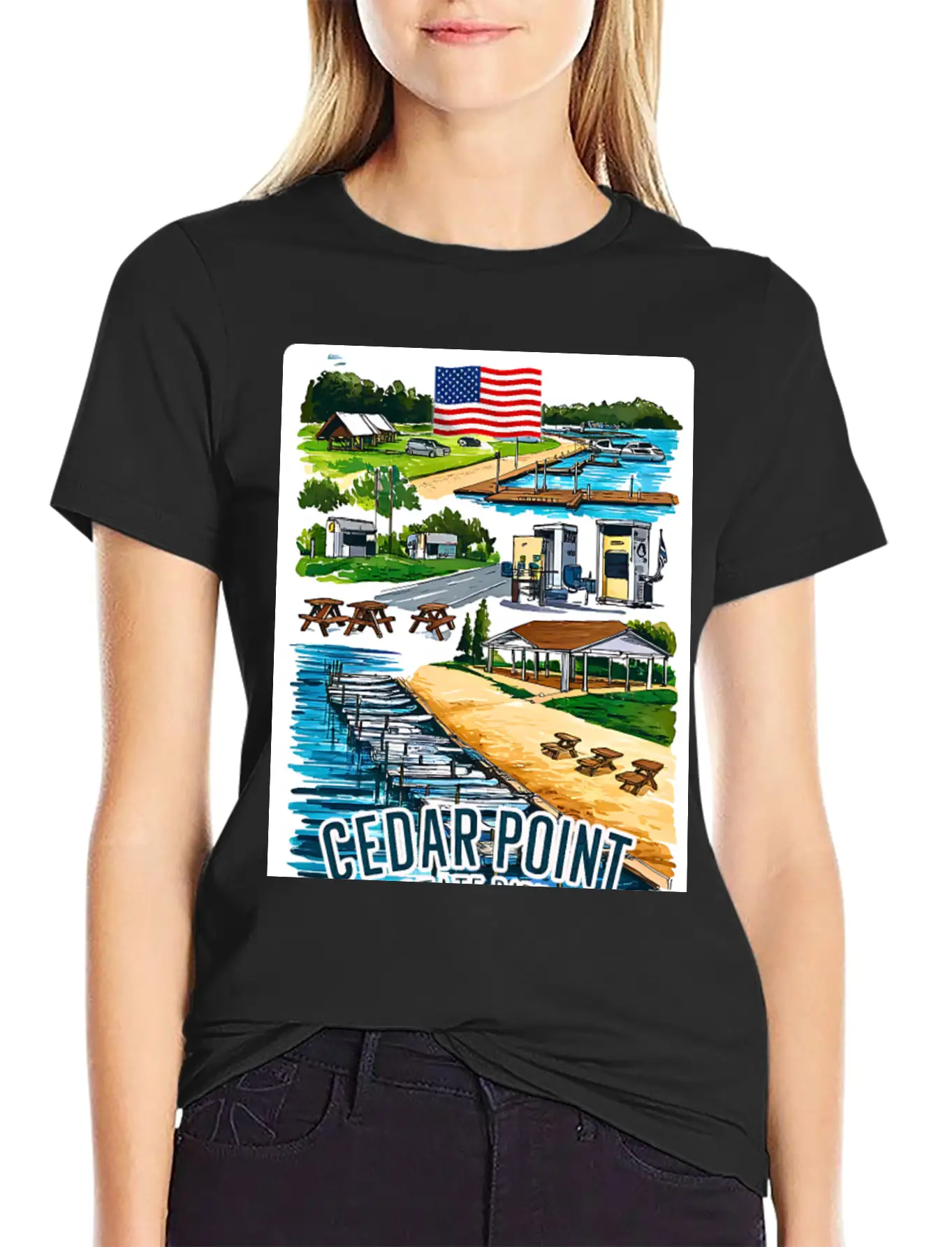 Cedar Point State Park Ny Is A Park USA V1 Casual Graphic T-Shirt – Simple And Comfortable Daily Wear