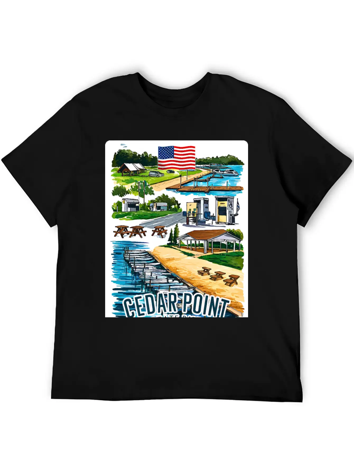 Cedar Point State Park Ny Is A Park USA V1 Casual Graphic T-Shirt – Simple And Comfortable Daily Wear