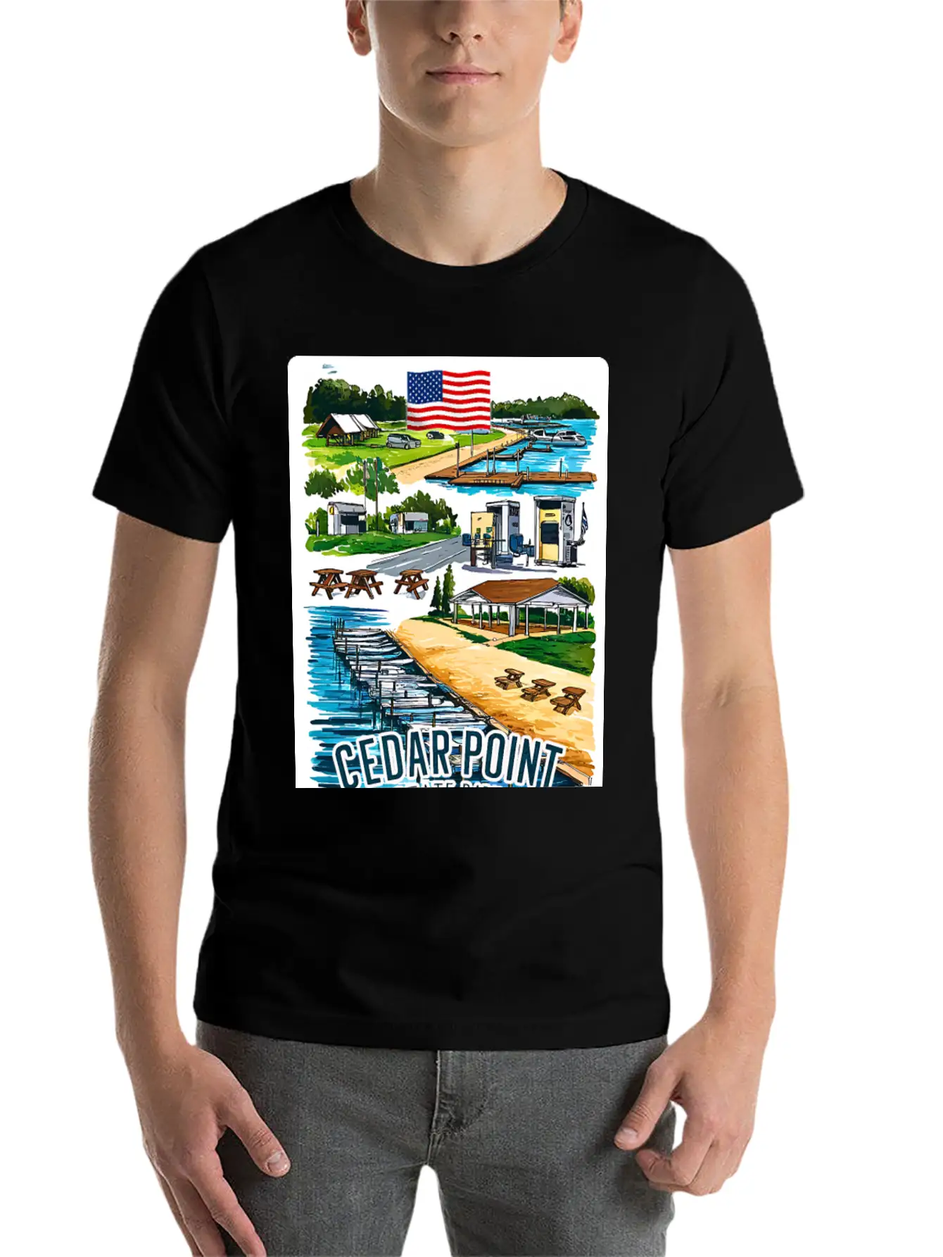 Cedar Point State Park Ny Is A Park USA V1 Casual Graphic T-Shirt – Simple And Comfortable Daily Wear
