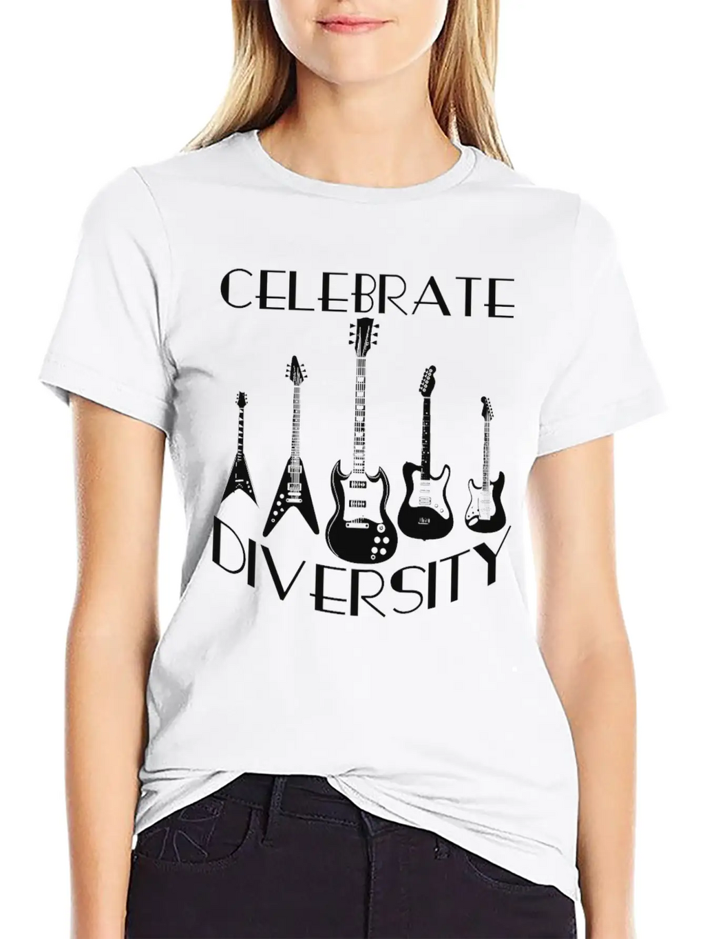 Celebrate Diversity Rock - Electric Guitars Unisex Casual T-Shirt – Clean Design For Daily Comfort