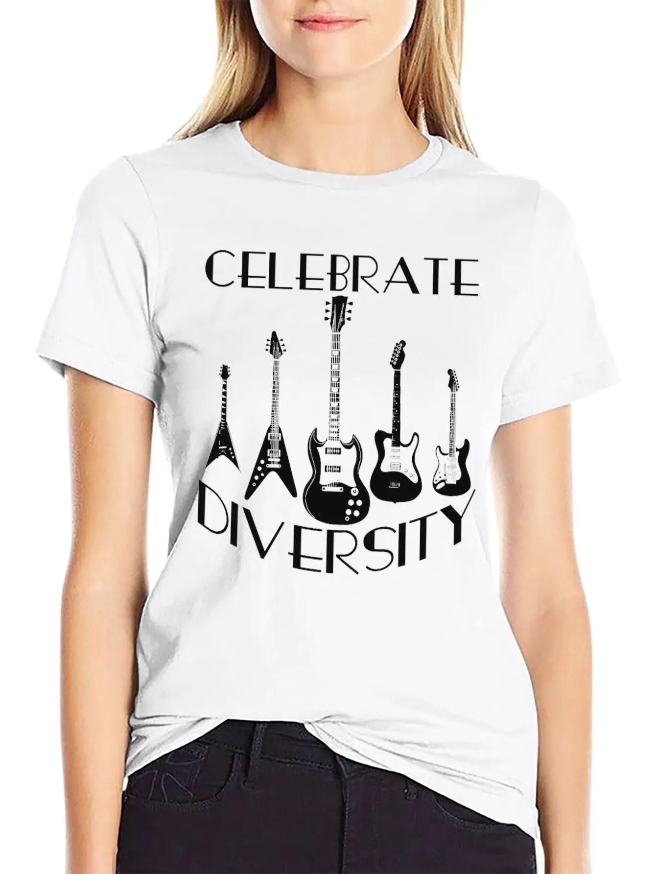 Celebrate Diversity Rock - Electric Guitars Unisex Casual T-Shirt – Clean Design For Daily Comfort