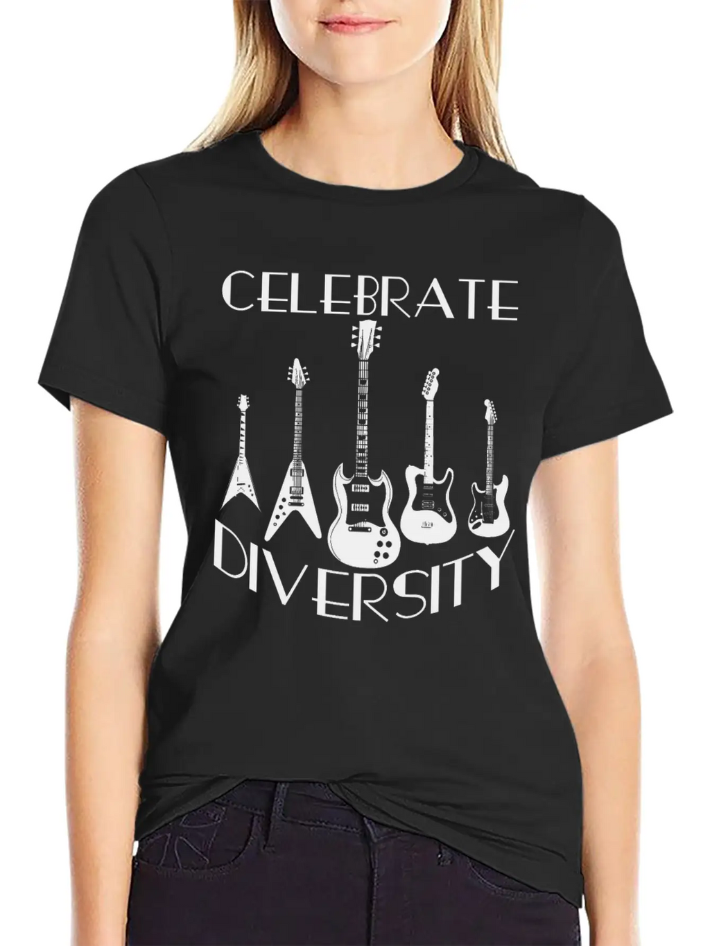 Celebrate Diversity Rock - Electric Guitars Unisex Casual T-Shirt – Clean Design For Daily Comfort
