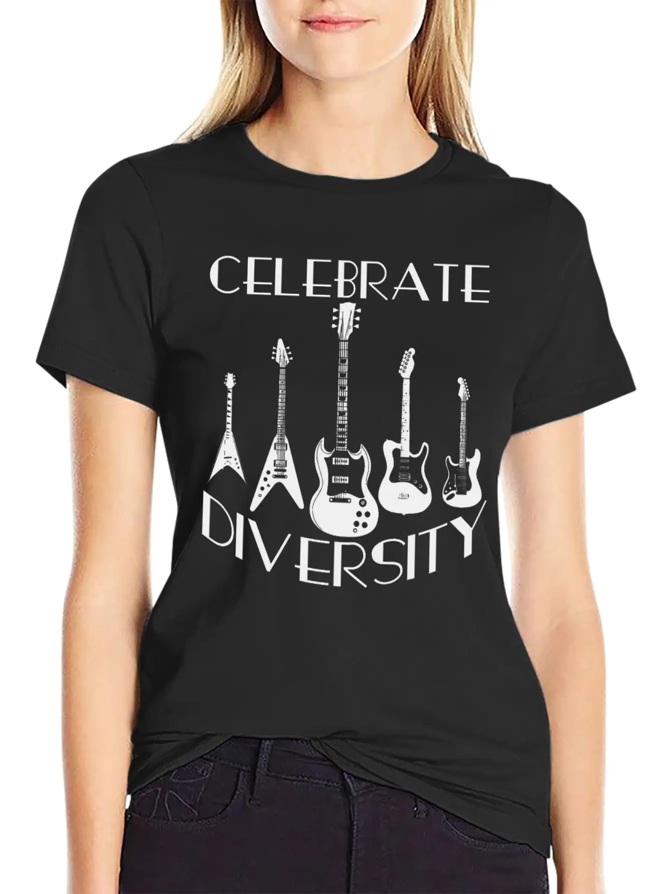 Celebrate Diversity Rock - Electric Guitars Unisex Casual T-Shirt – Clean Design For Daily Comfort