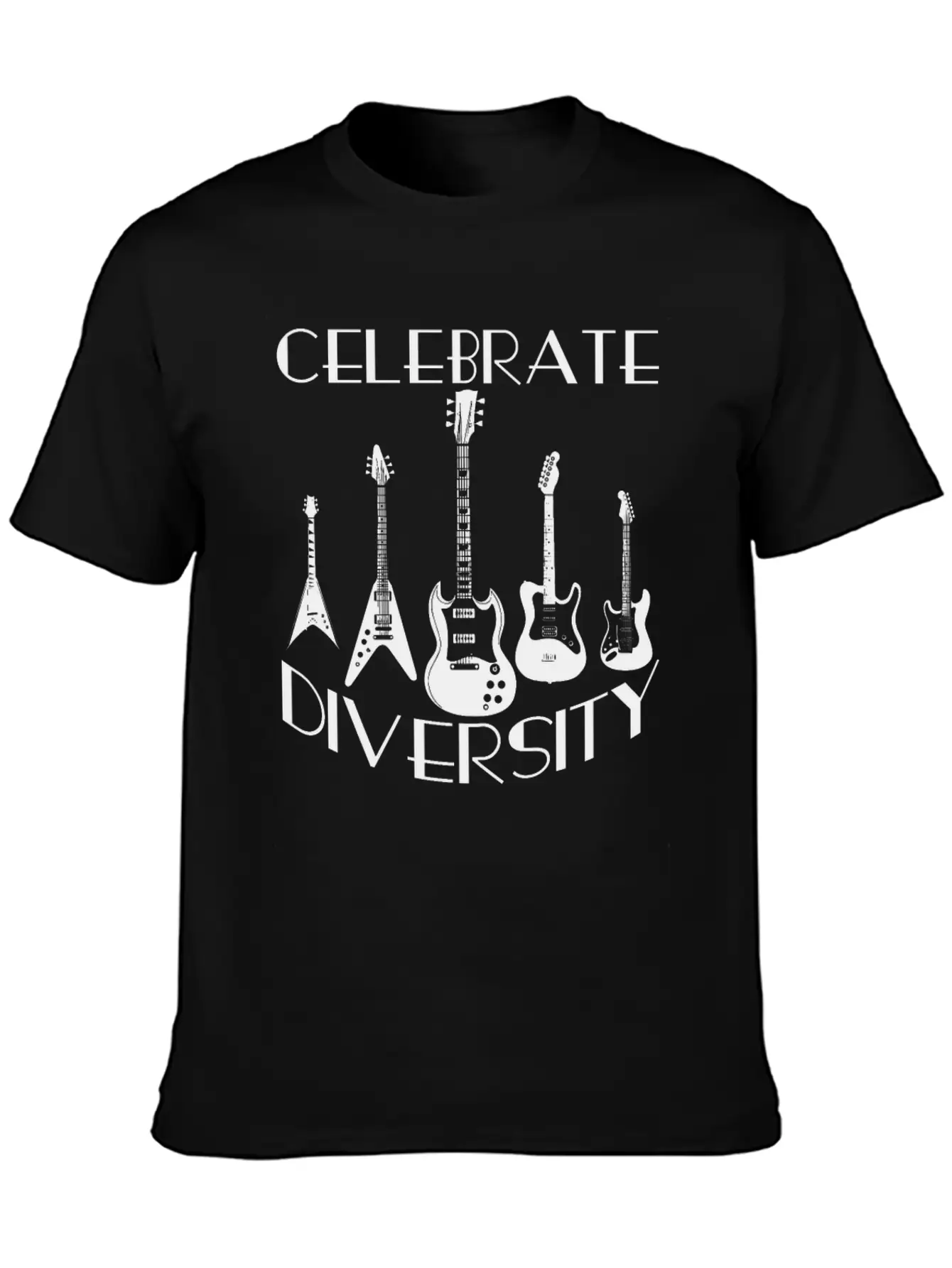 Celebrate Diversity Rock - Electric Guitars Unisex Casual T-Shirt – Clean Design For Daily Comfort