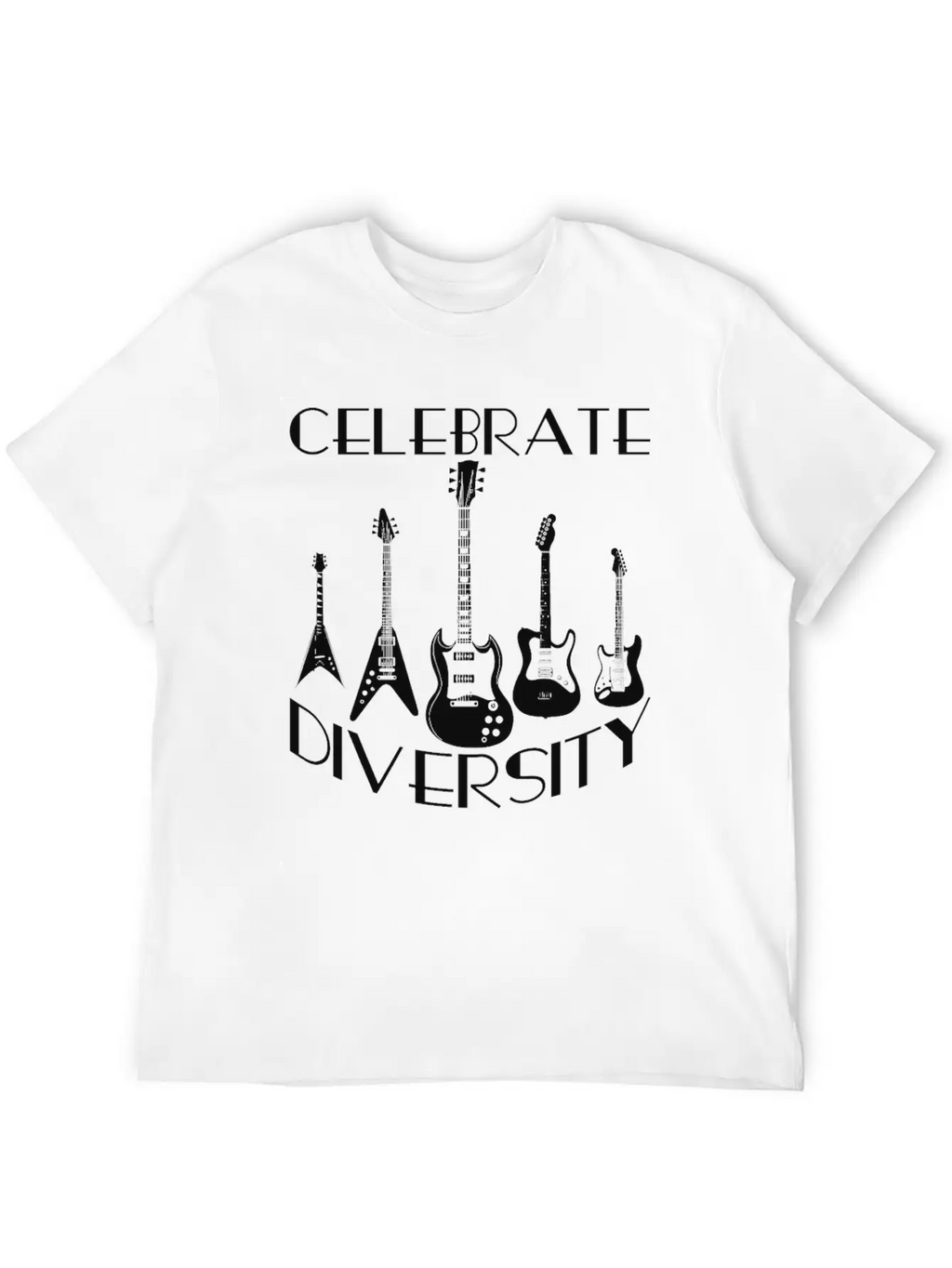 Celebrate Diversity Rock - Electric Guitars Unisex Casual T-Shirt – Clean Design For Daily Comfort