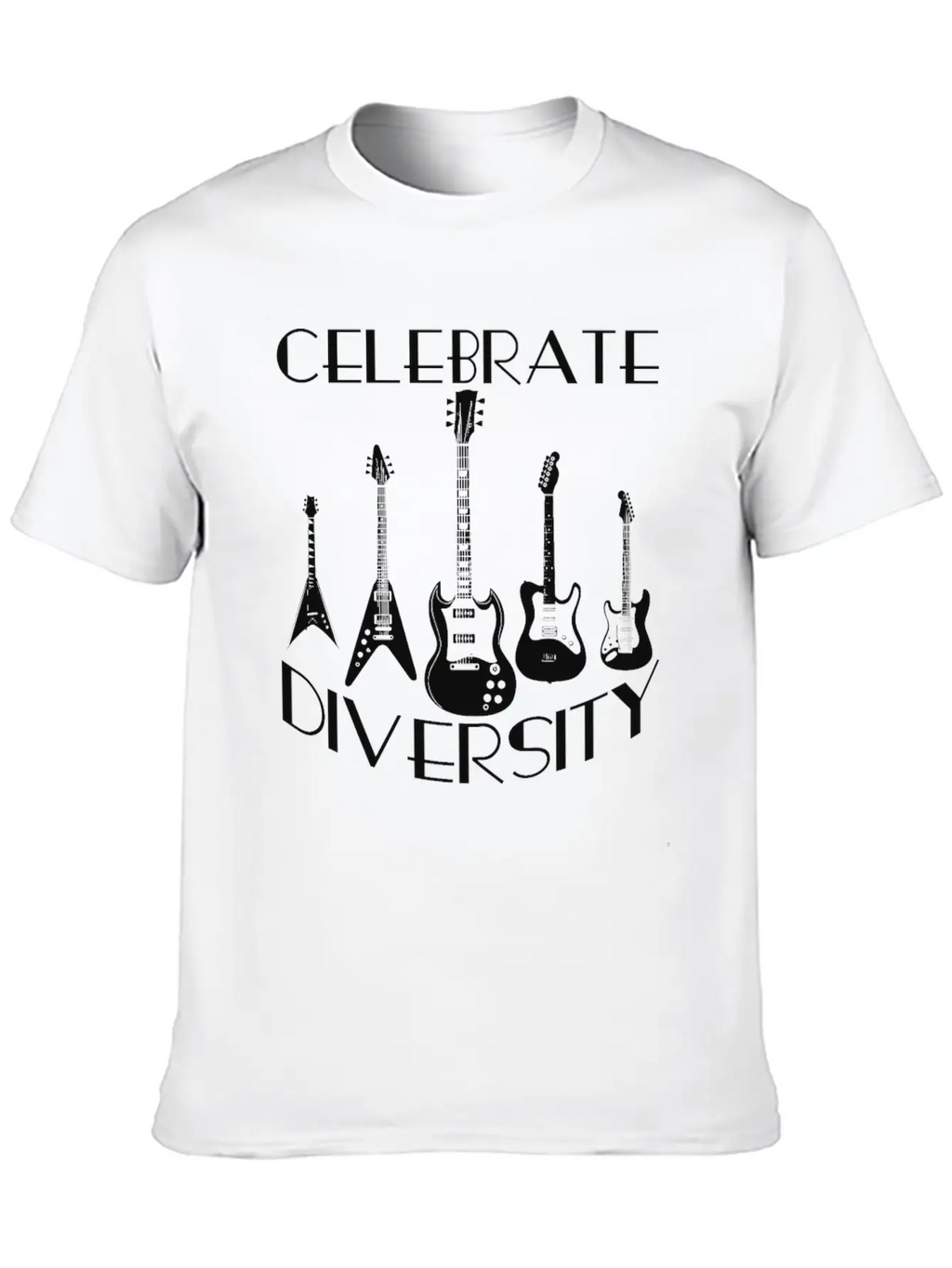 Celebrate Diversity Rock - Electric Guitars Unisex Casual T-Shirt – Clean Design For Daily Comfort
