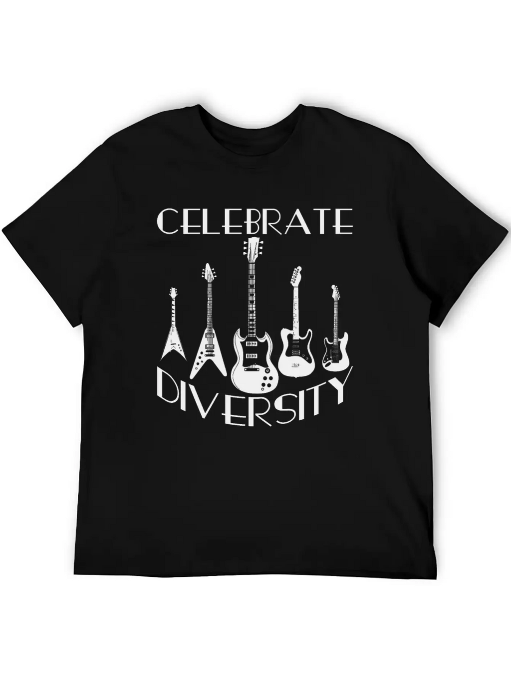 Celebrate Diversity Rock - Electric Guitars Unisex Casual T-Shirt – Clean Design For Daily Comfort