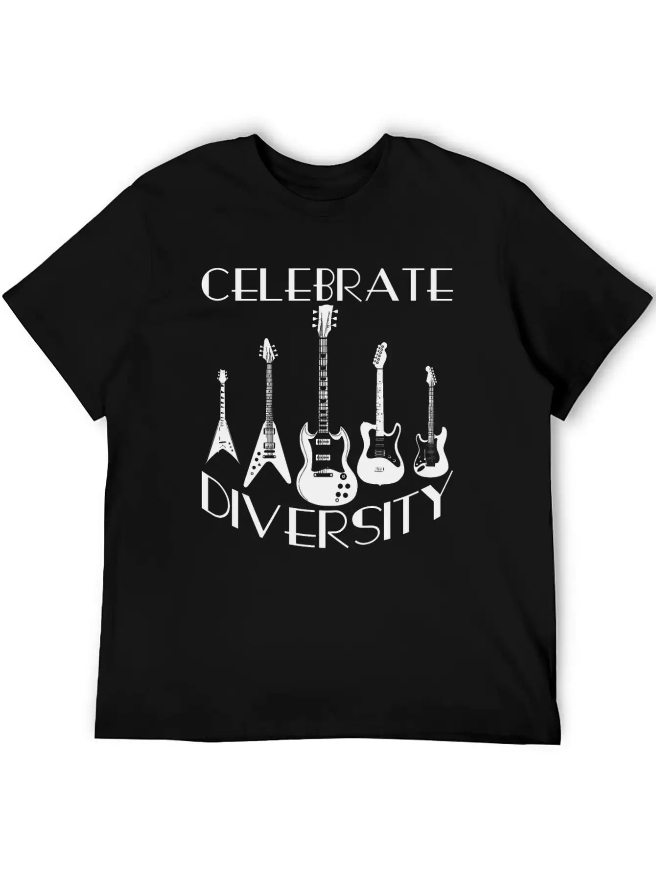 Celebrate Diversity Rock - Electric Guitars Unisex Casual T-Shirt – Clean Design For Daily Comfort