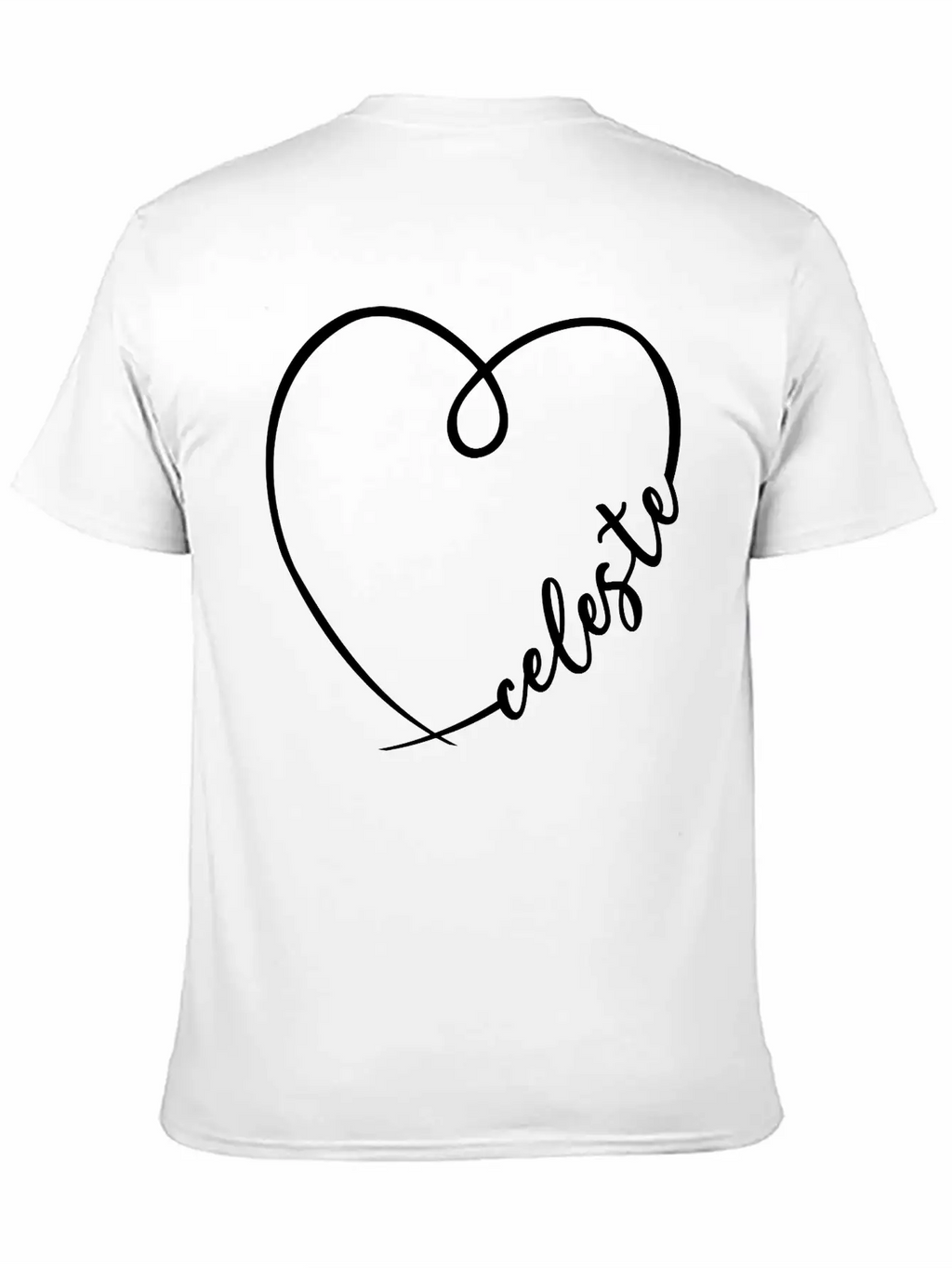 Celeste Name Heart Calligraphy Breathable Soft Cotton T-Shirt – Timeless Casual Look
