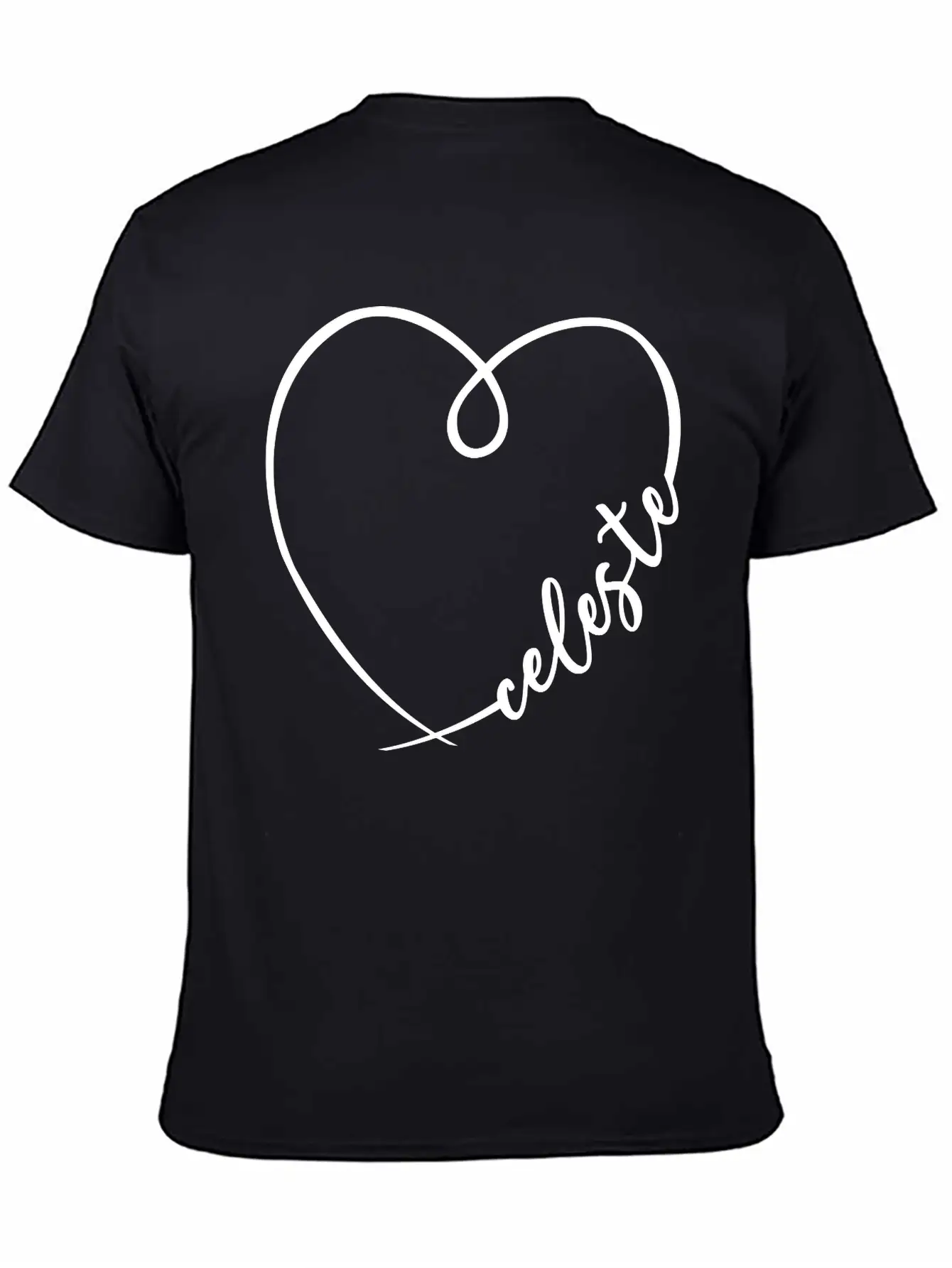 Celeste Name Heart Calligraphy Breathable Soft Cotton T-Shirt – Timeless Casual Look