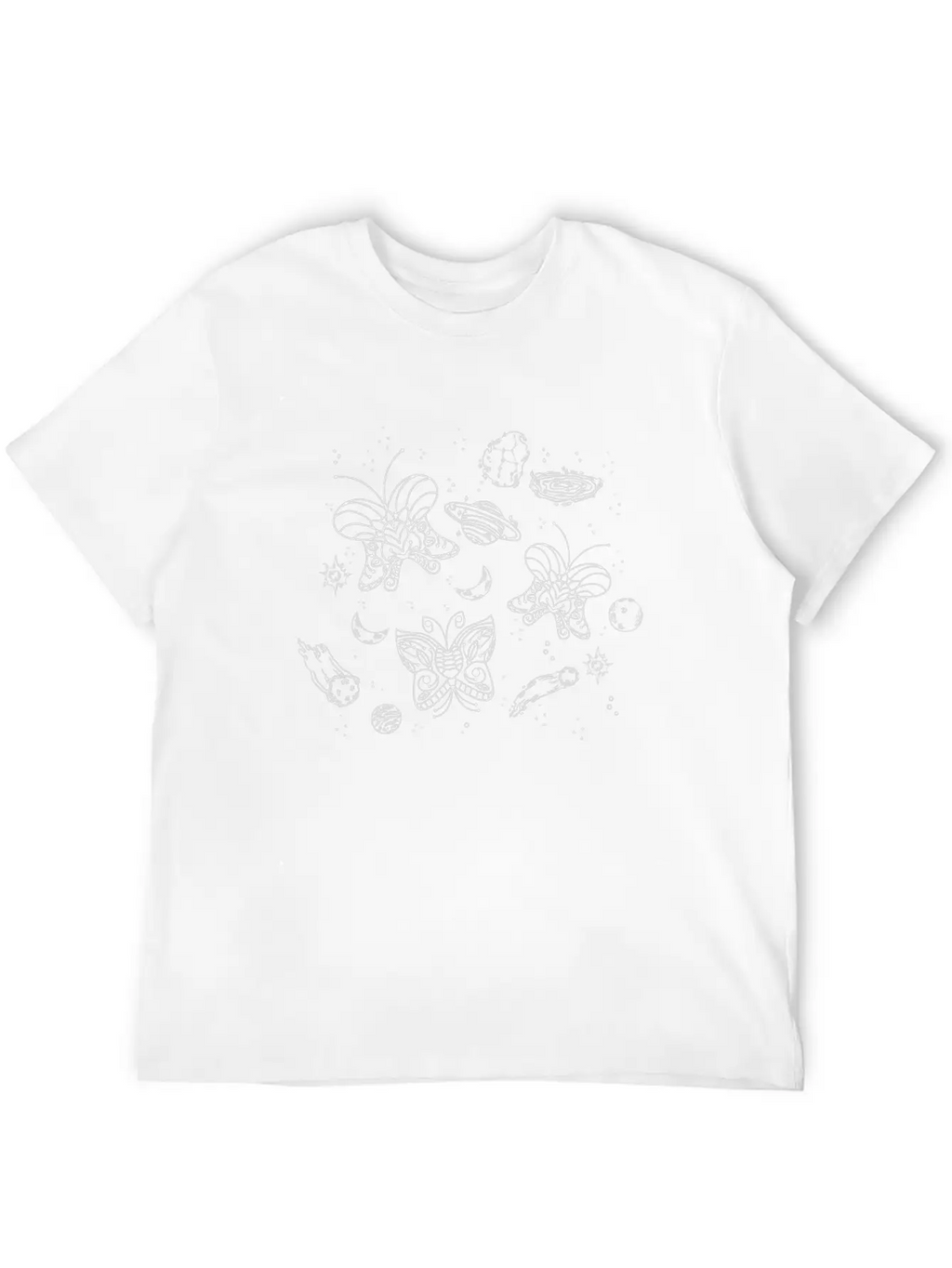 Celestial Butterfly Night Sky Line Art Galaxy Essential Cotton Tee For Daily Outfits – Unisex Style