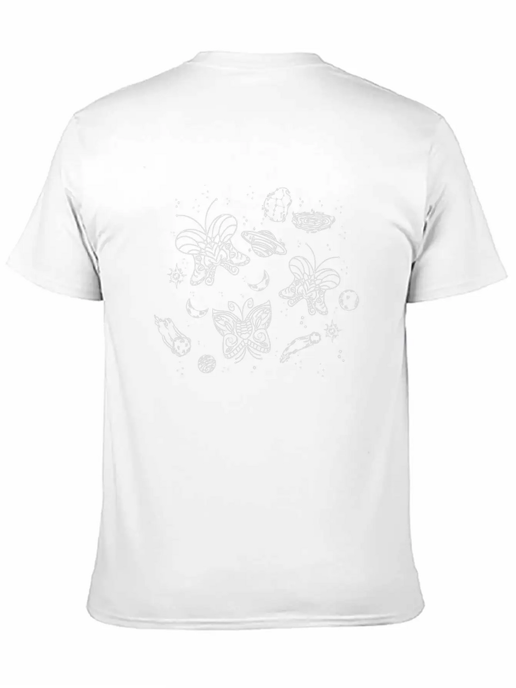 Celestial Butterfly Night Sky Line Art Galaxy Essential Cotton Tee For Daily Outfits – Unisex Style