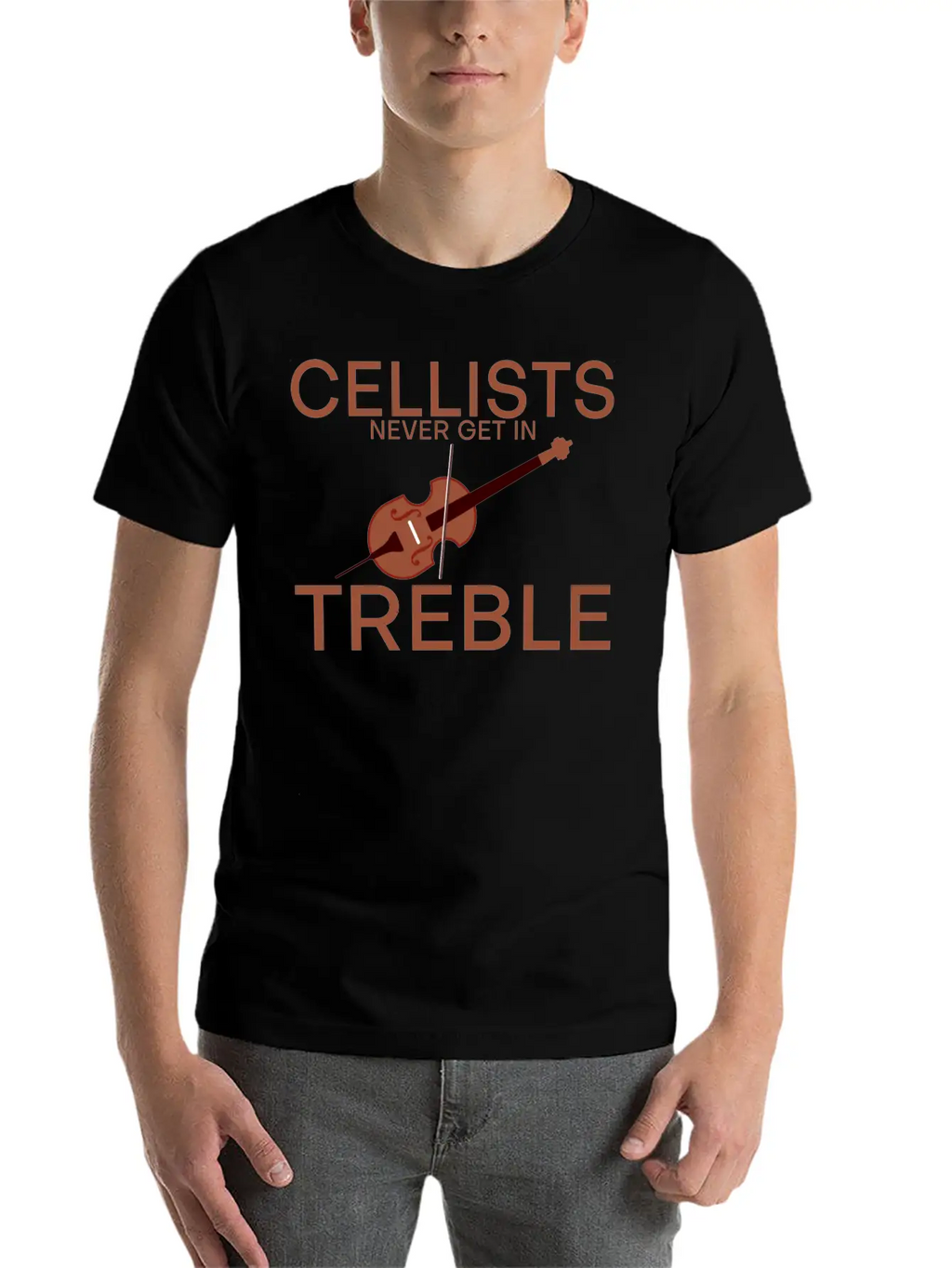 Cellists Never Get In Treble 2 Unisex Short Sleeve Soft Cotton T-Shirt – Casual Everyday Wear