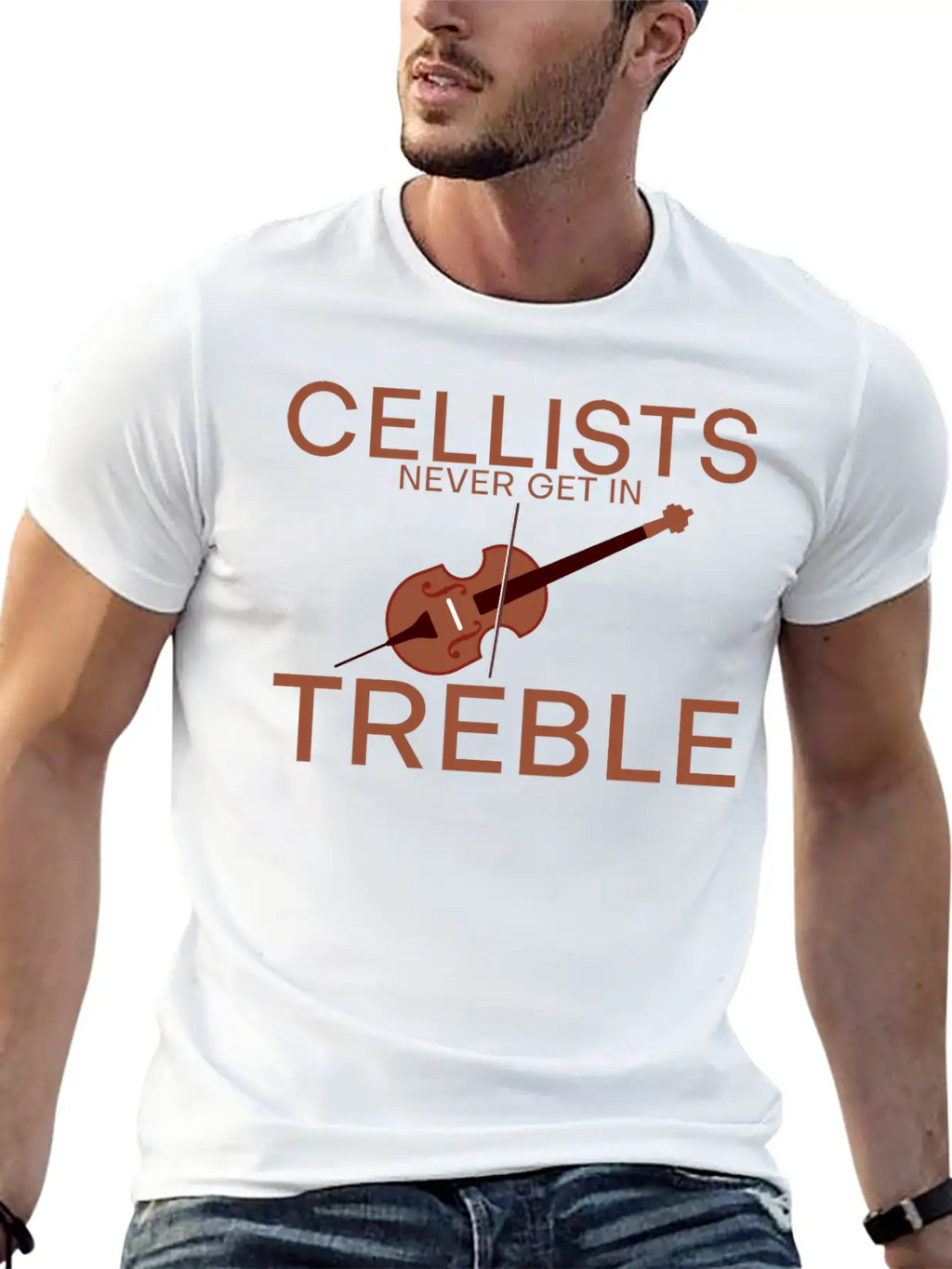 Cellists Never Get In Treble 2 Unisex Short Sleeve Soft Cotton T-Shirt – Casual Everyday Wear