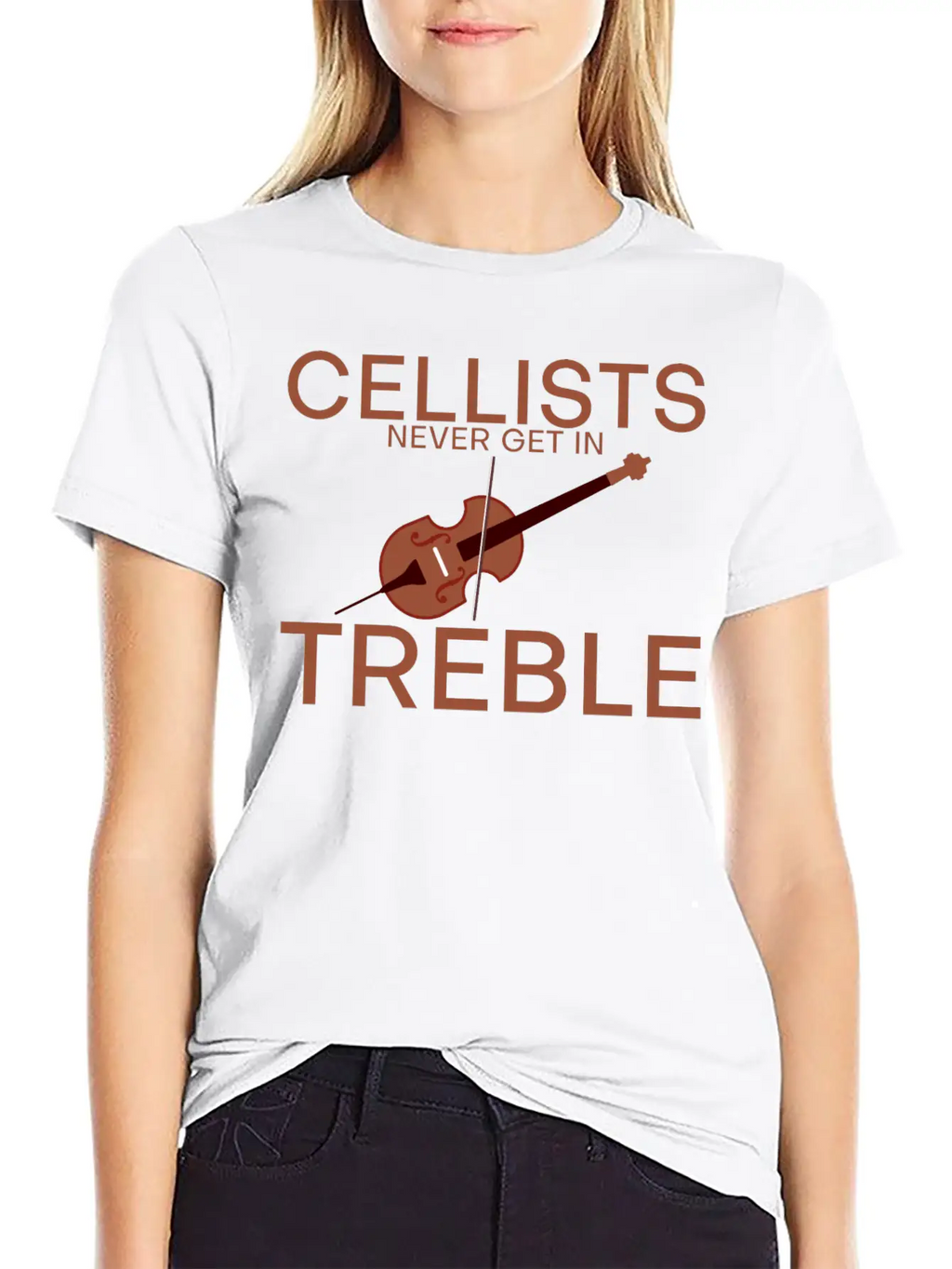Cellists Never Get In Treble 2 Unisex Short Sleeve Soft Cotton T-Shirt – Casual Everyday Wear