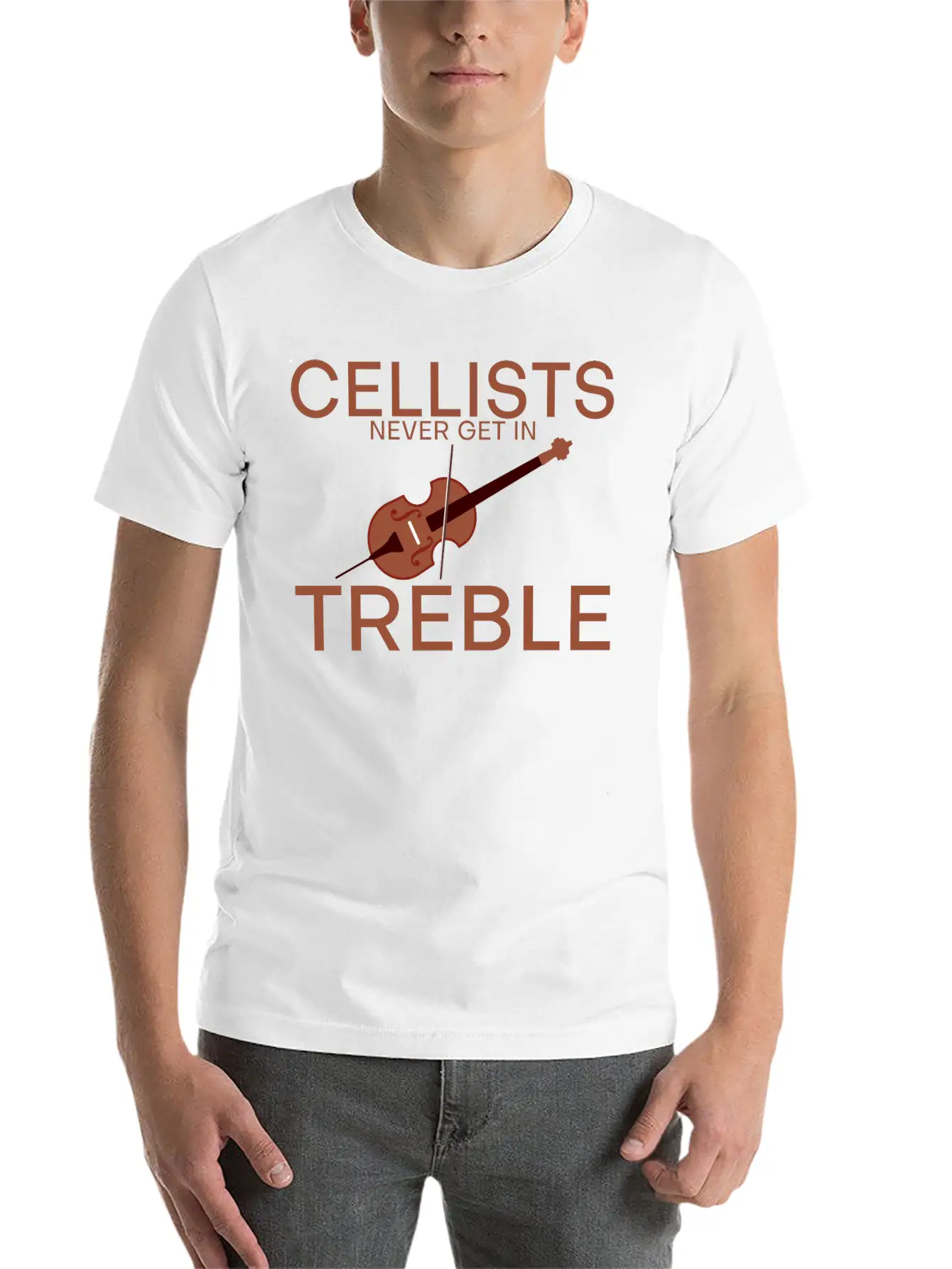 Cellists Never Get In Treble 2 Unisex Short Sleeve Soft Cotton T-Shirt – Casual Everyday Wear