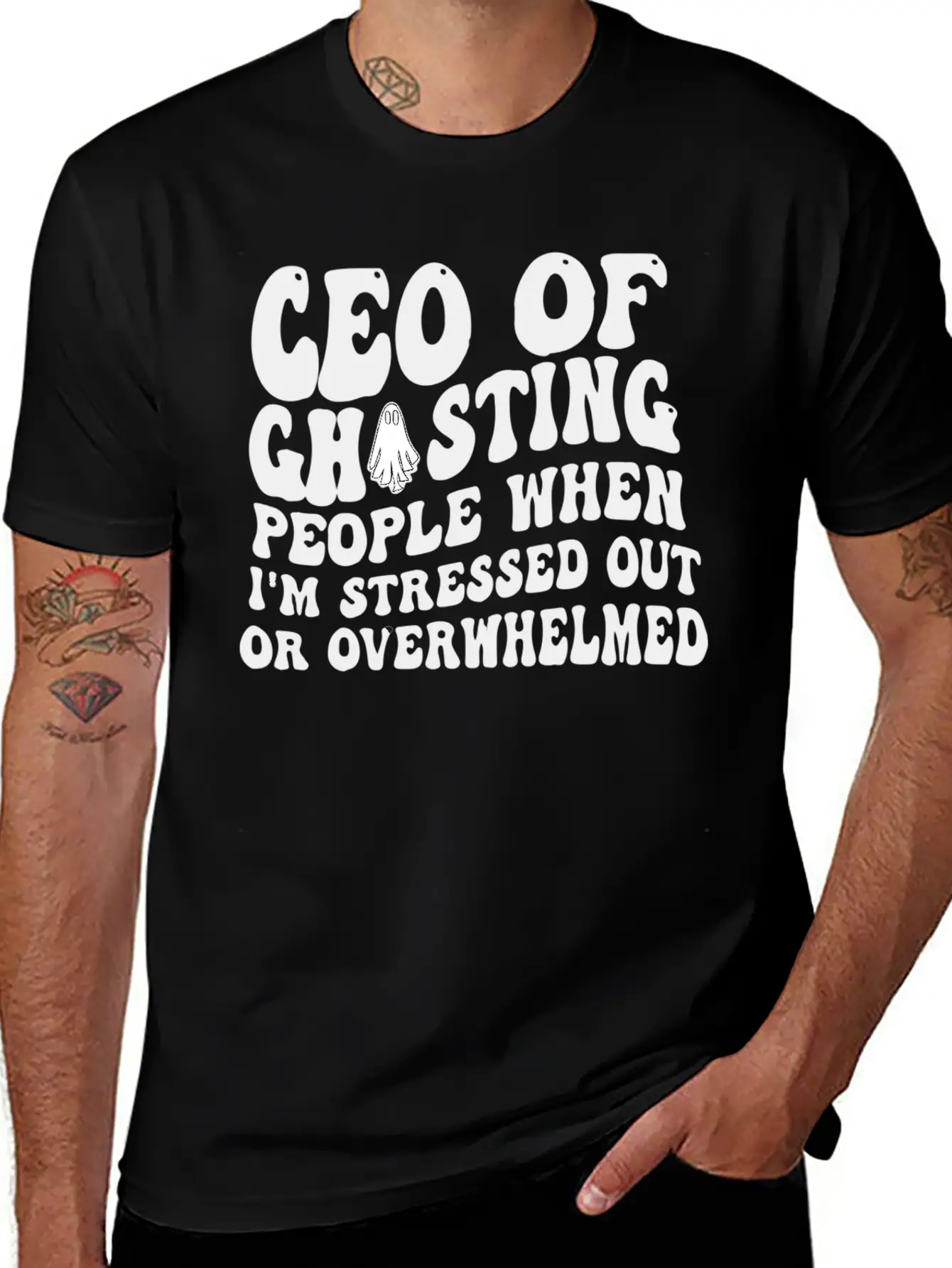 Ceo Of Ghosting People When I'M Stressed Out Or Unisex Casual T-Shirt – Clean Design For Daily Comfort