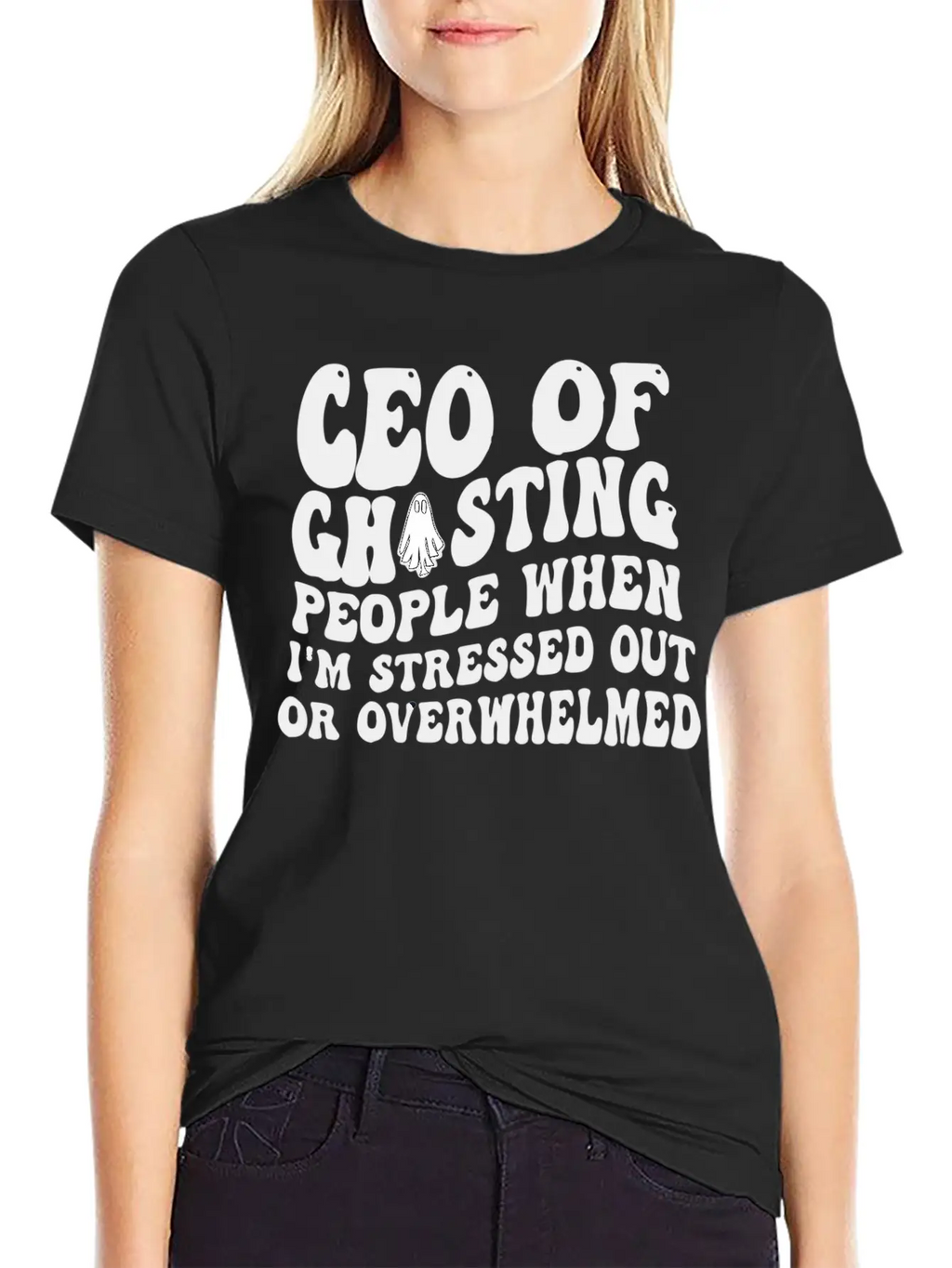 Ceo Of Ghosting People When I'M Stressed Out Or Unisex Casual T-Shirt – Clean Design For Daily Comfort