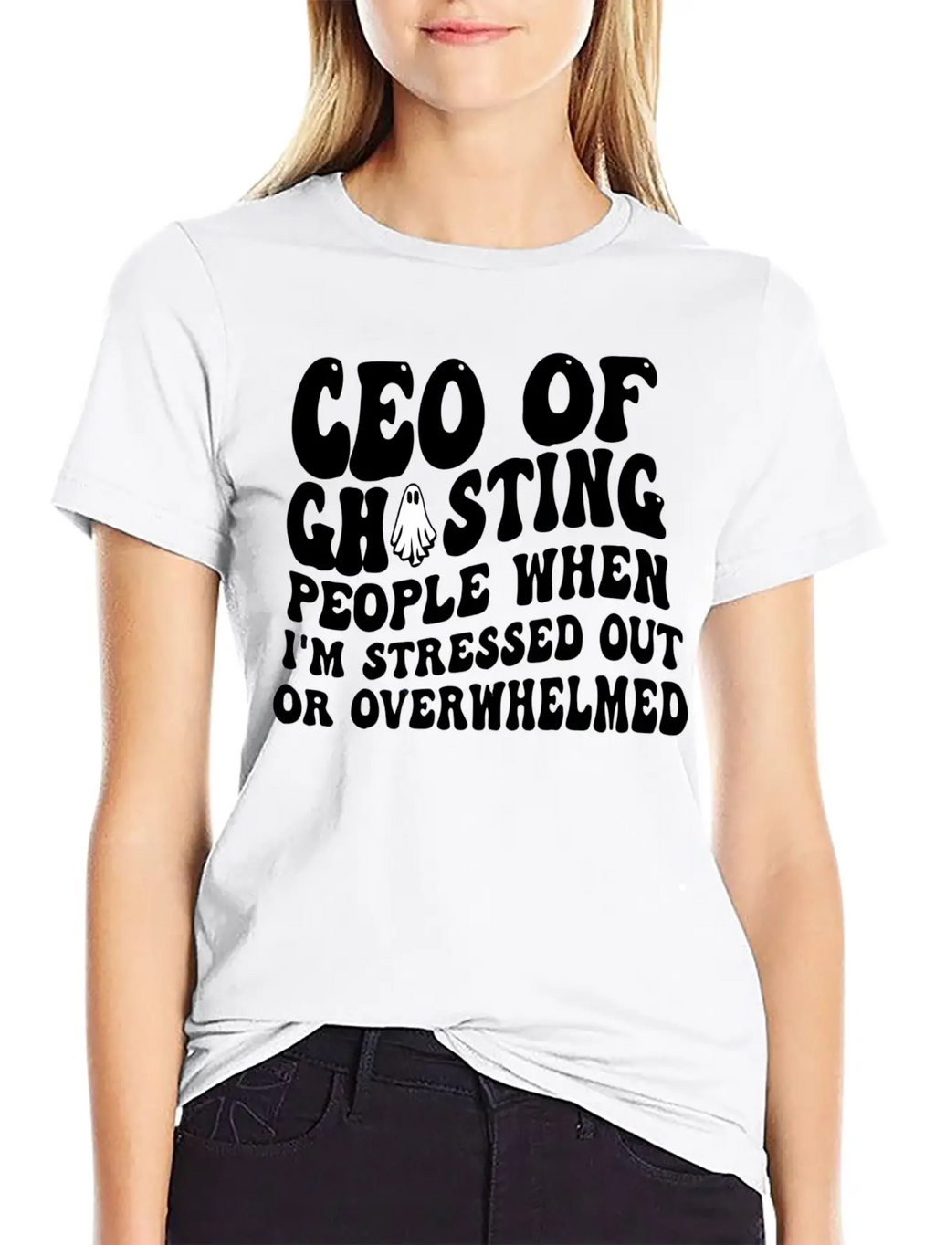 Ceo Of Ghosting People When I'M Stressed Out Or Unisex Casual T-Shirt – Clean Design For Daily Comfort