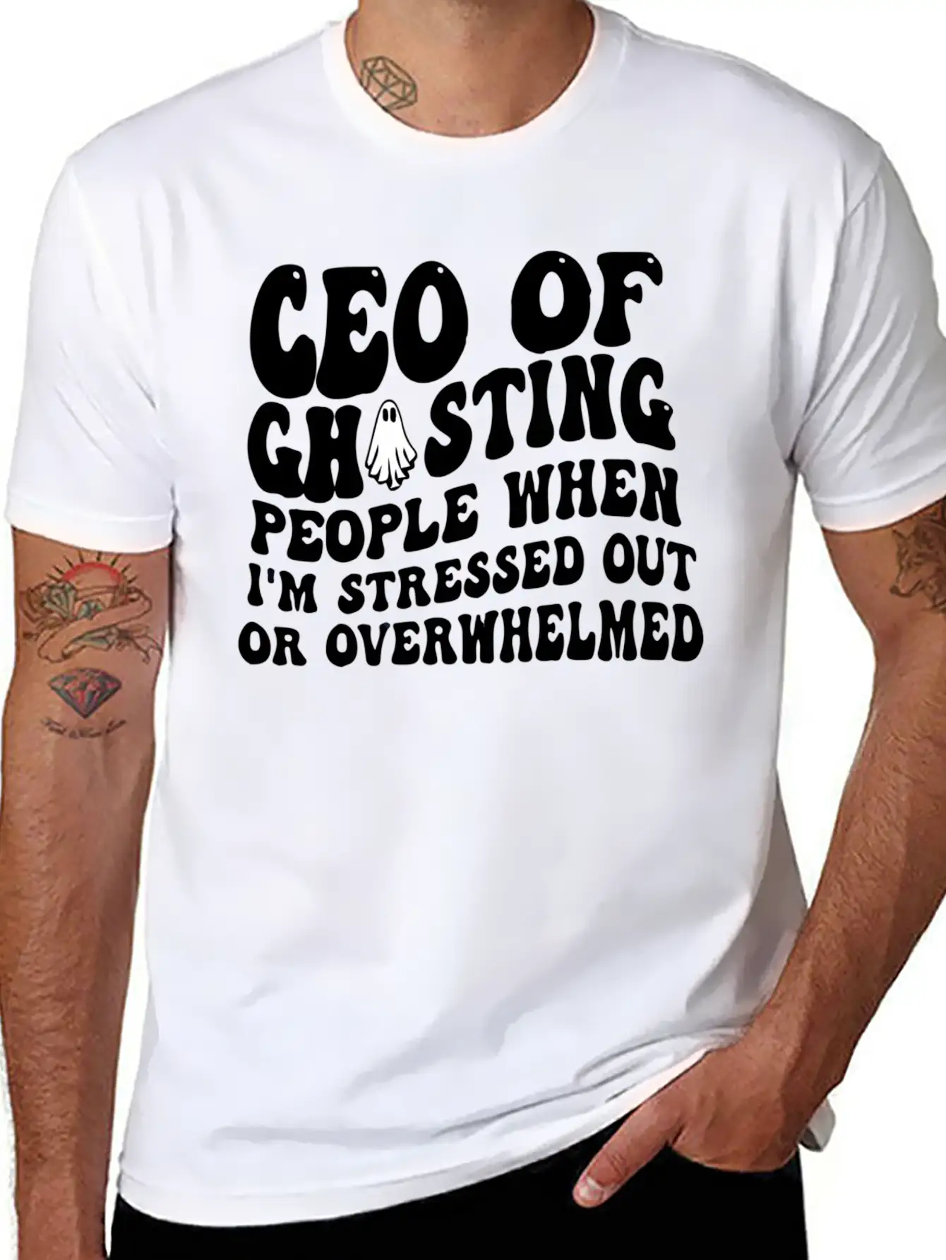 Ceo Of Ghosting People When I'M Stressed Out Or Unisex Casual T-Shirt – Clean Design For Daily Comfort