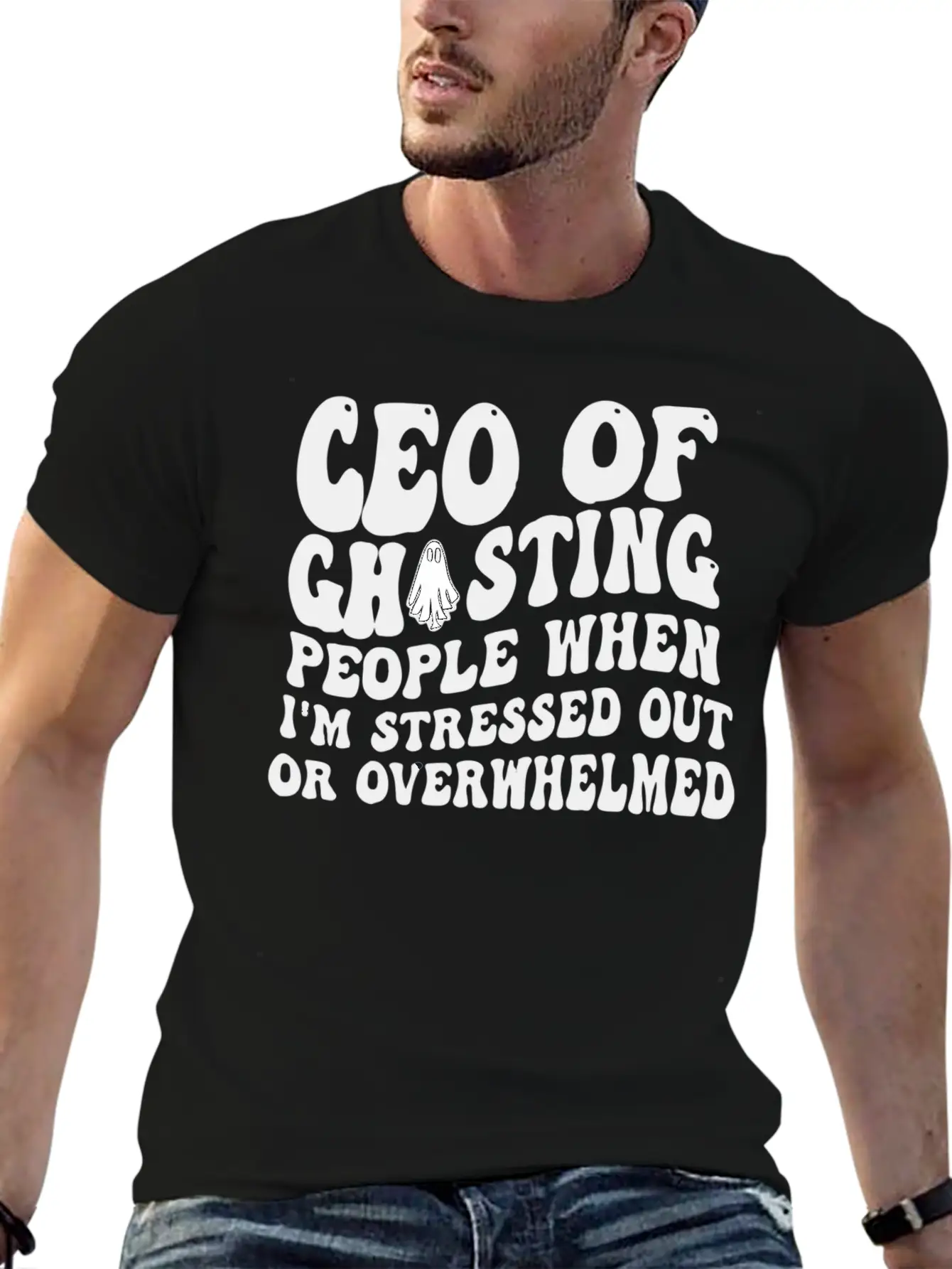 Ceo Of Ghosting People When I'M Stressed Out Or Unisex Casual T-Shirt – Clean Design For Daily Comfort