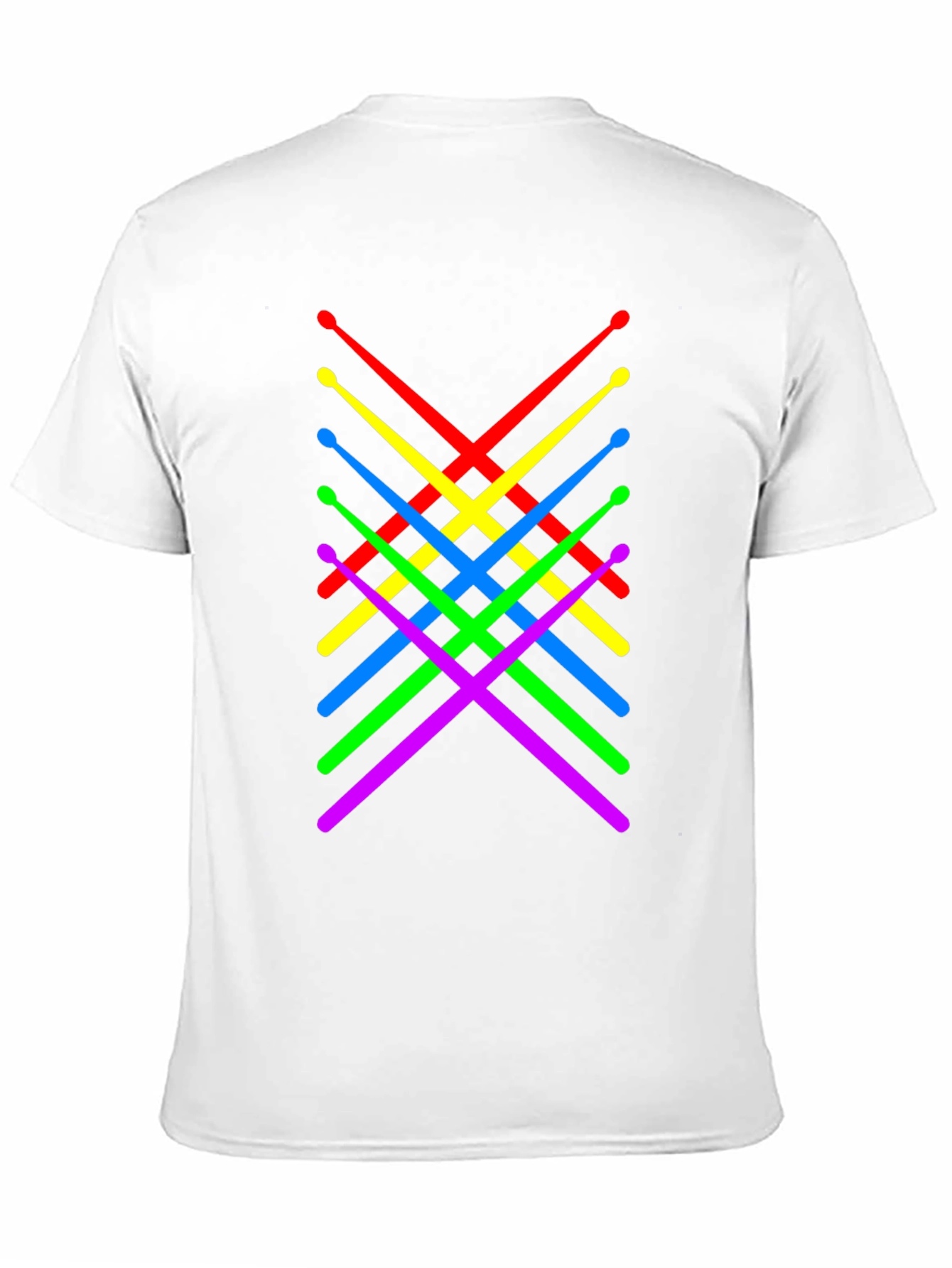 Colorful Drumsticks Graphic T-Shirt - Black