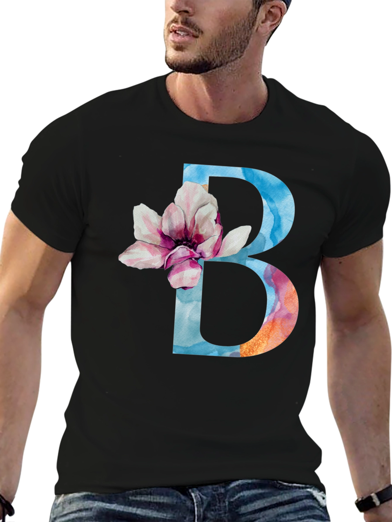 Floral Letter B T-Shirt