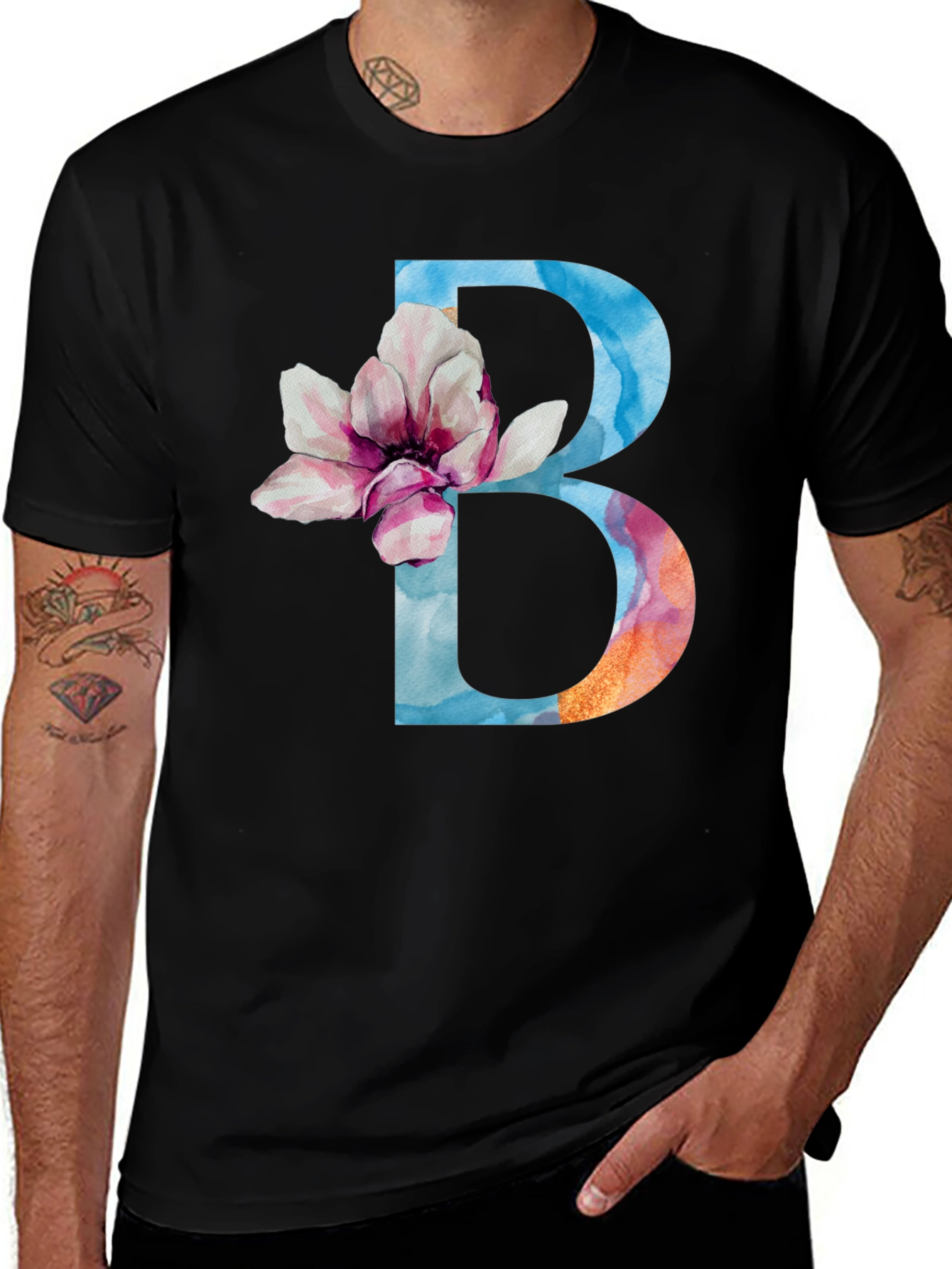 Floral Letter B T-Shirt