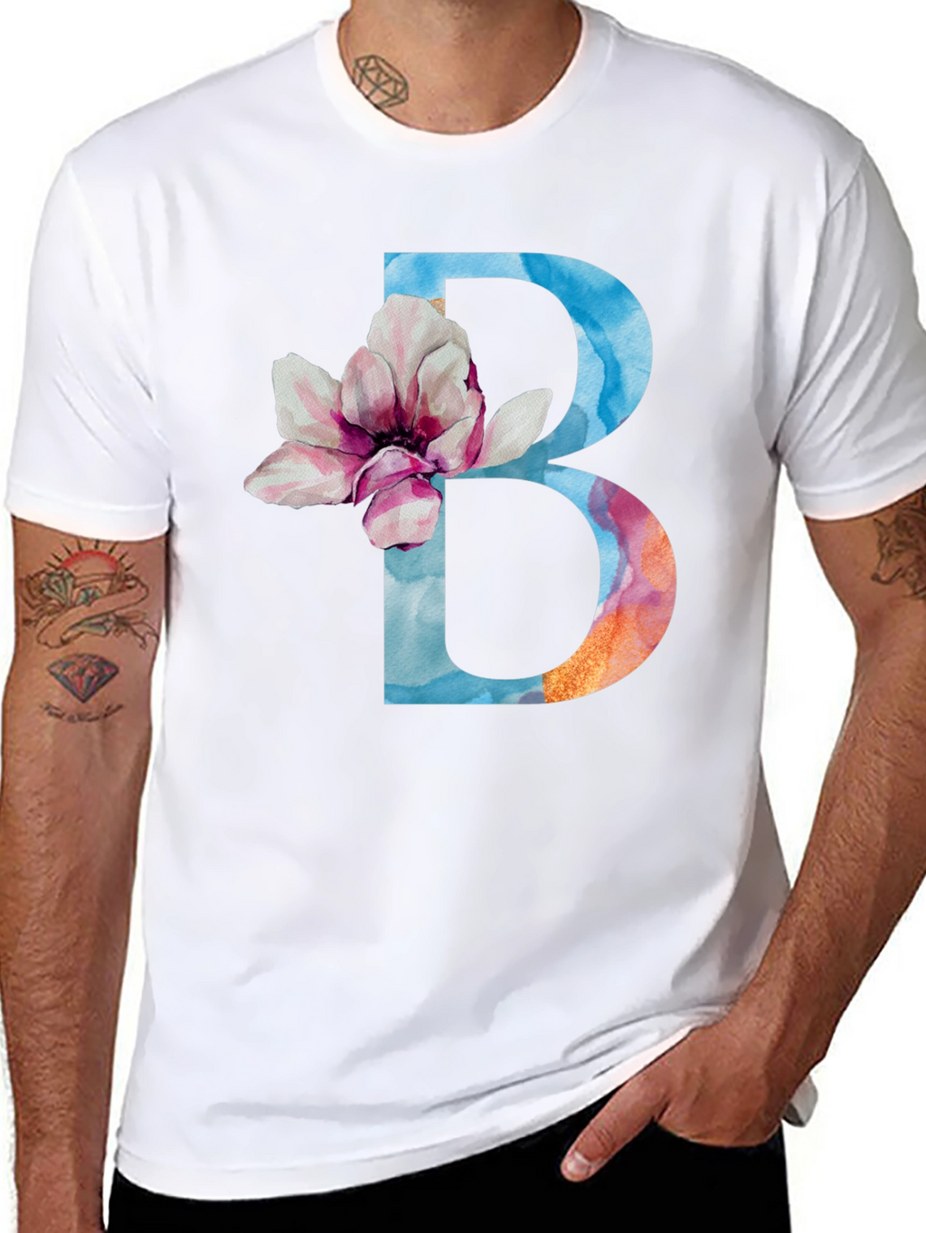 Floral Letter B T-Shirt