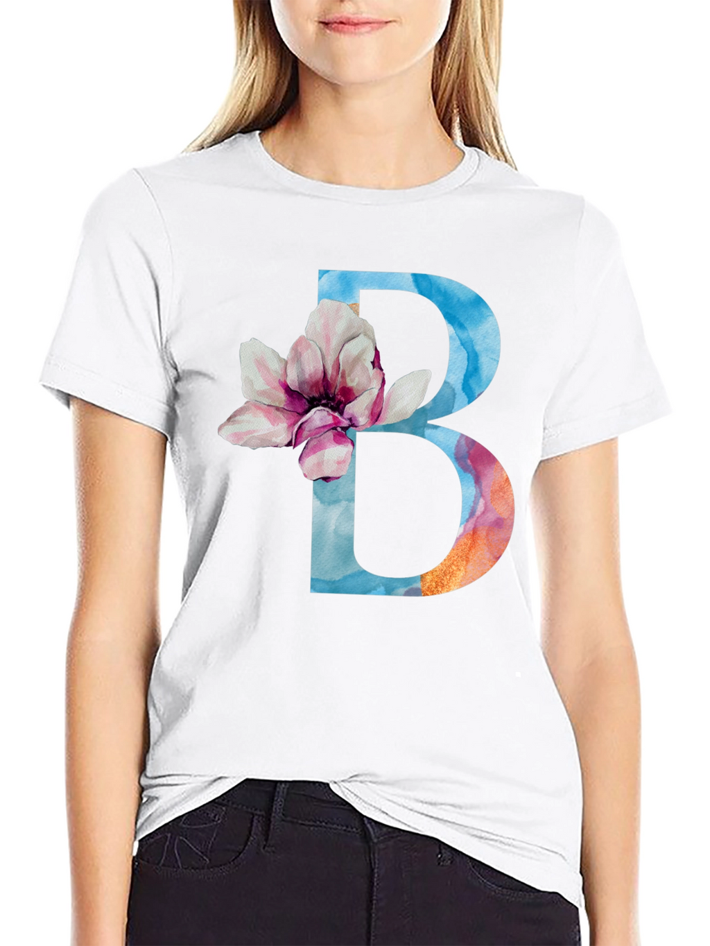 Floral Letter B T-Shirt