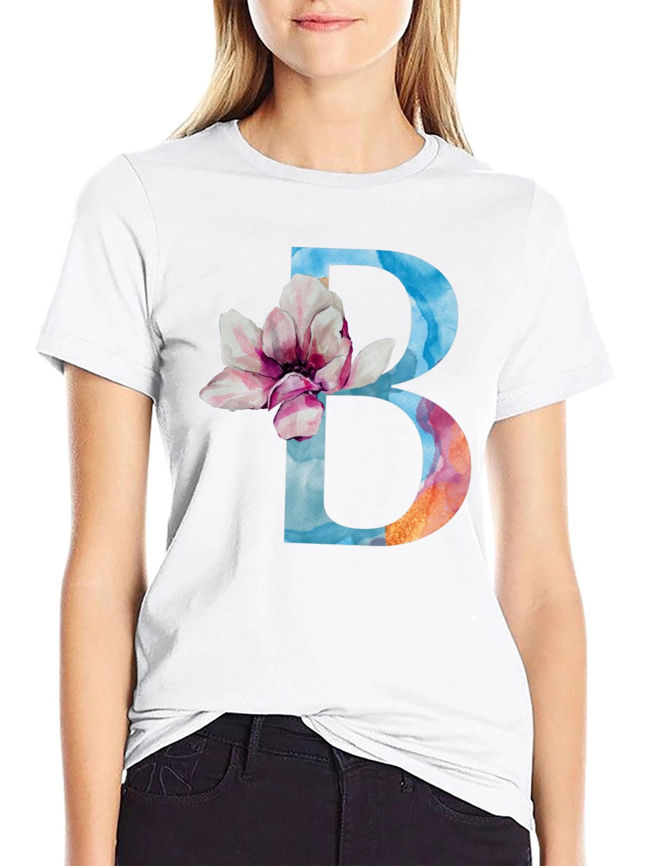 Floral Letter B T-Shirt