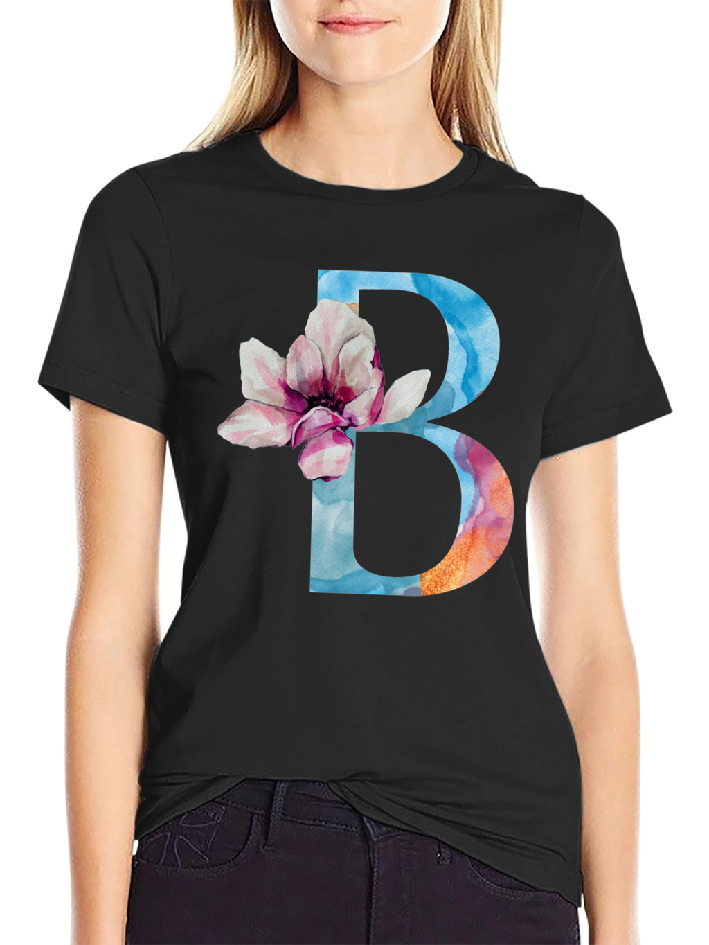 Floral Letter B T-Shirt