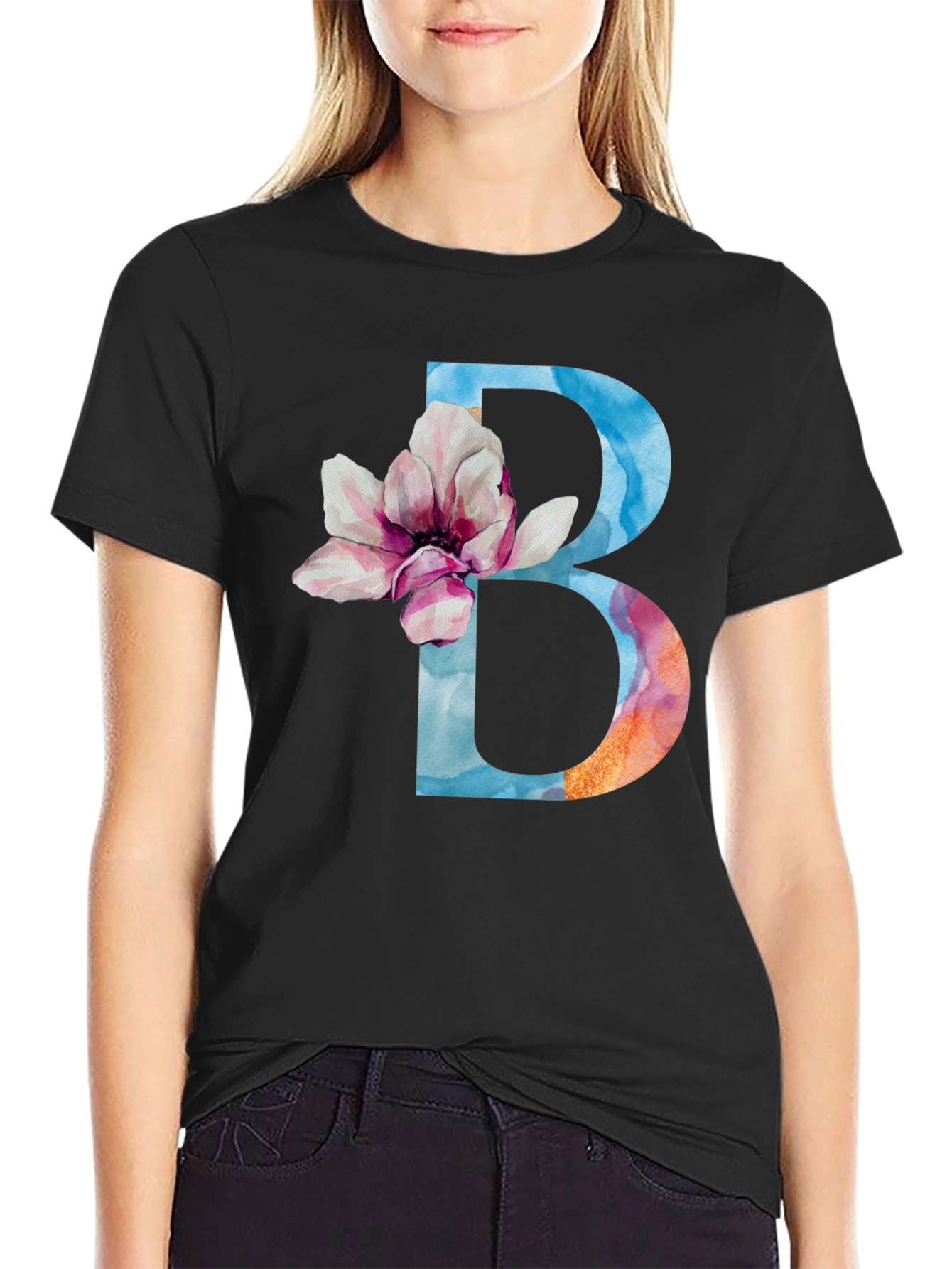 Floral Letter B T-Shirt