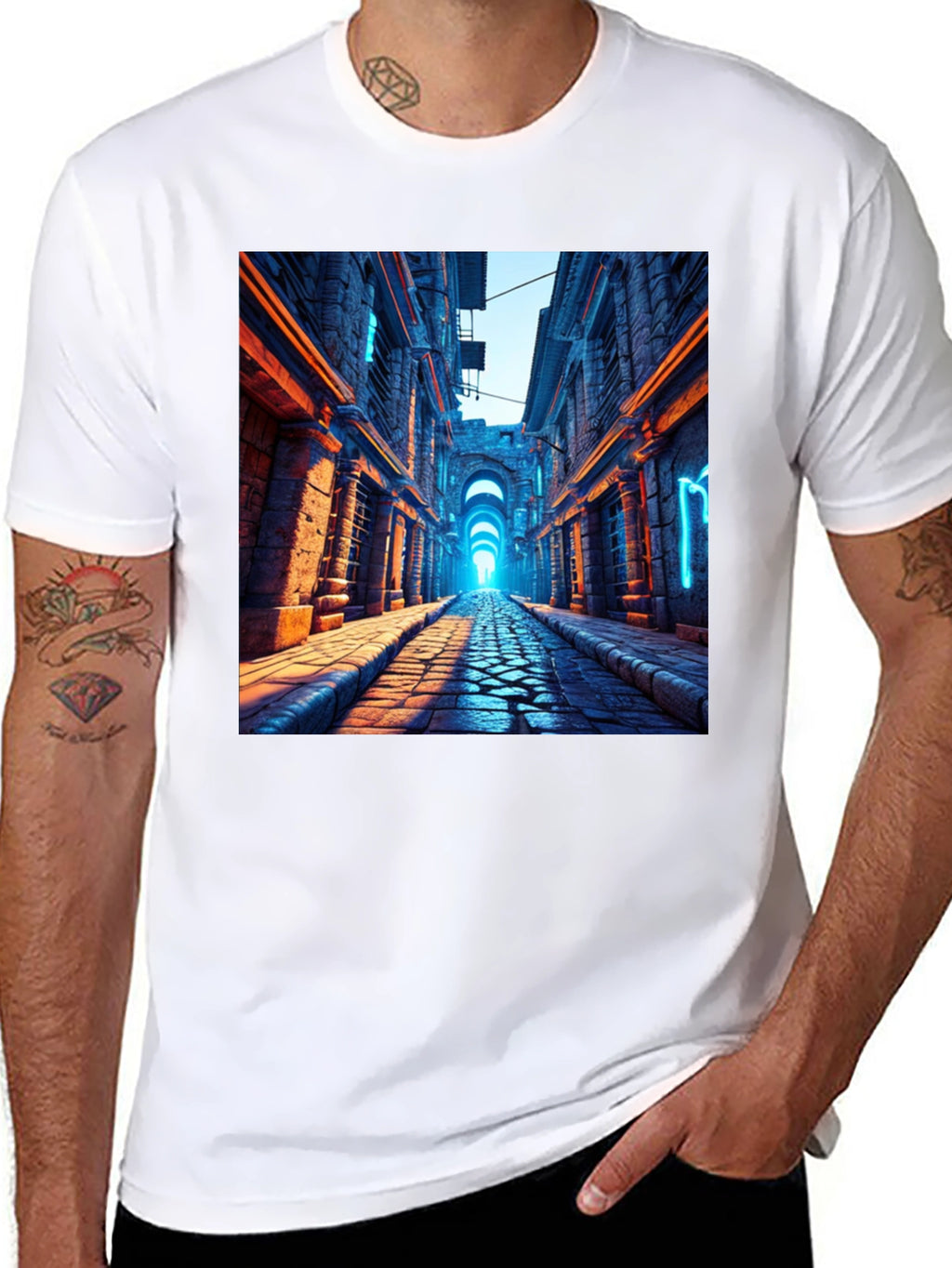 Neon Alleyway Graphic Tee